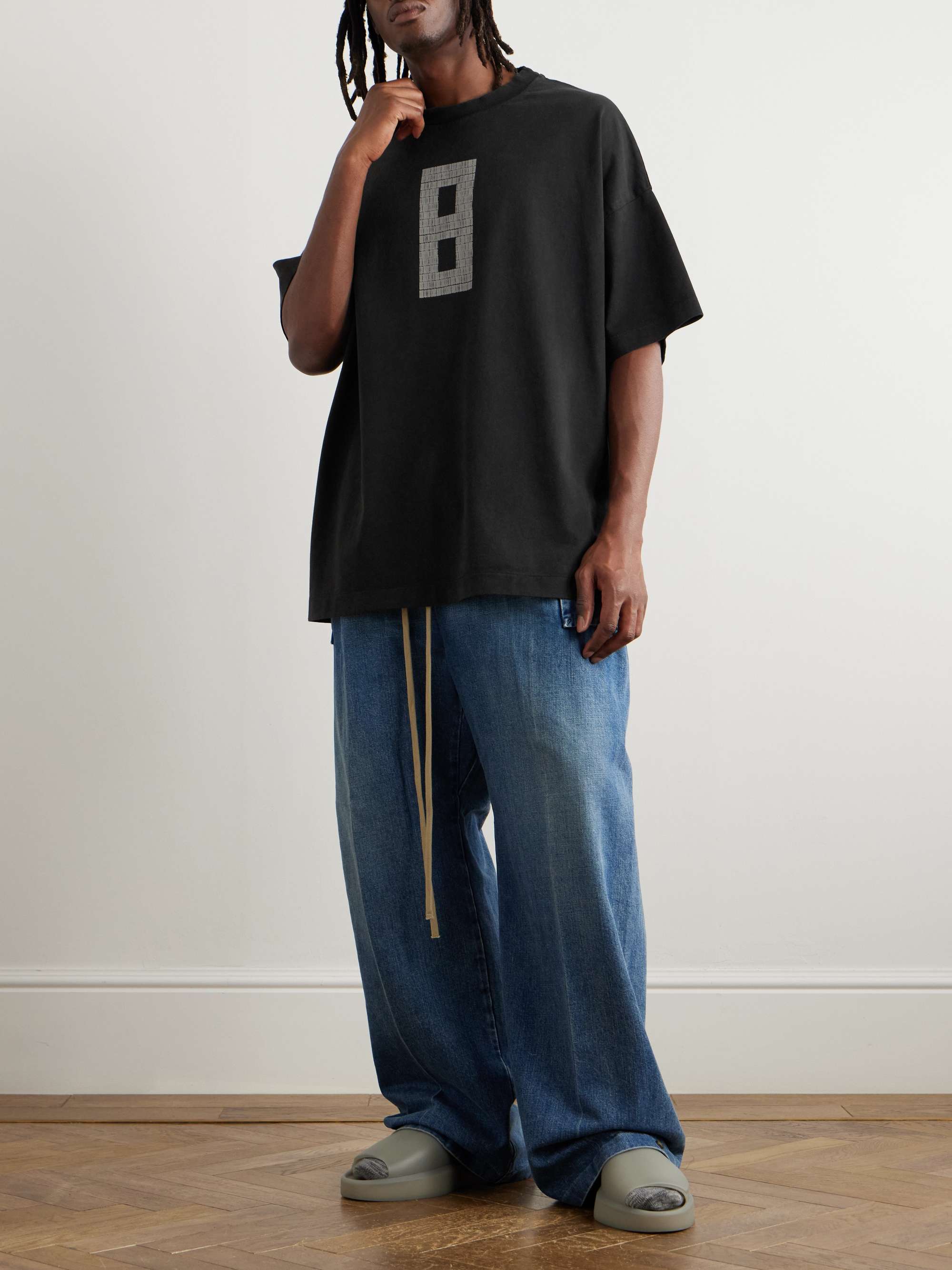 8 Oversized Logo-Print Cotton-Jersey T-Shirt view