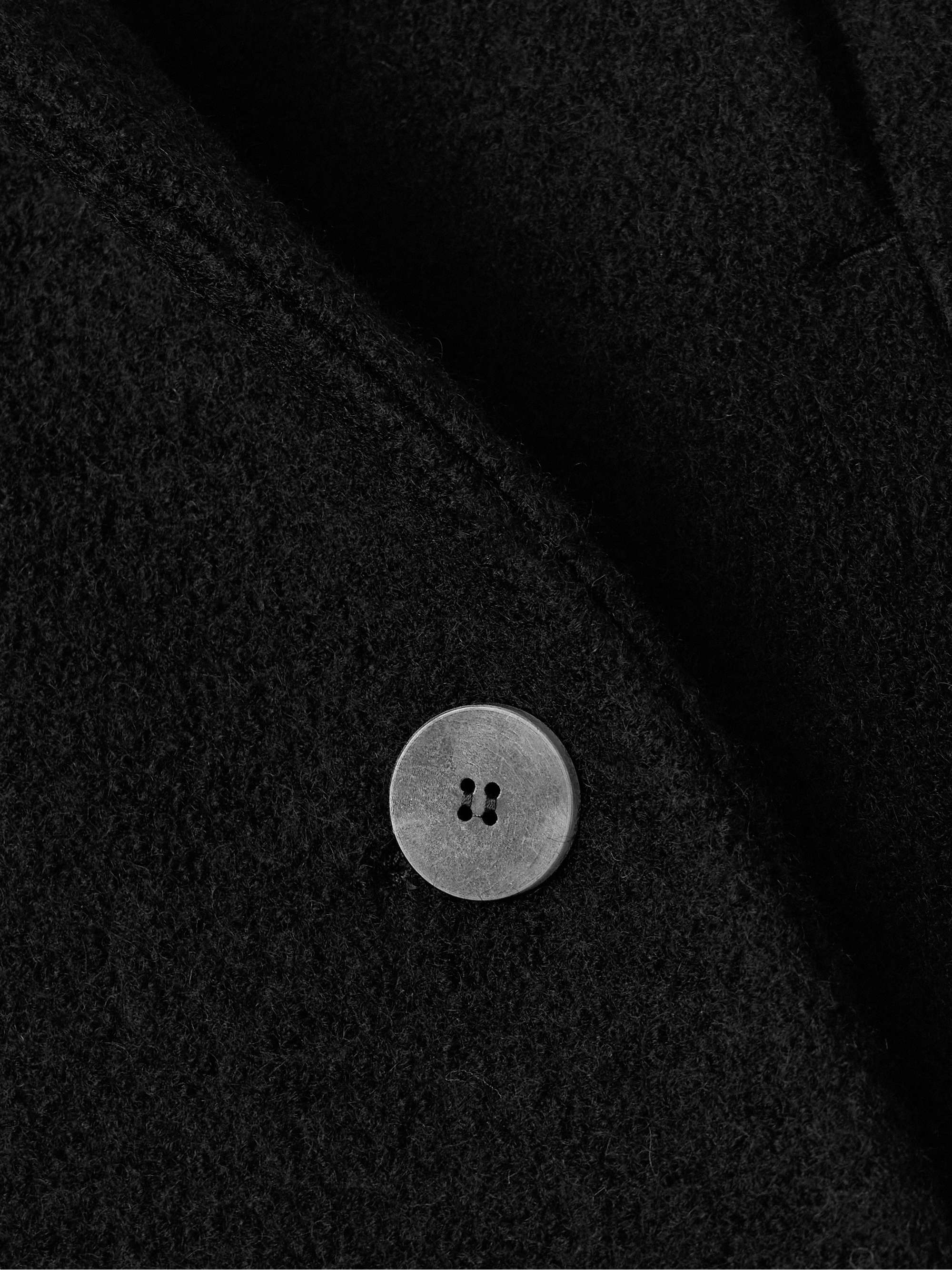 Oversized Double-Breasted Belted Boiled Virgin Wool Coat view
