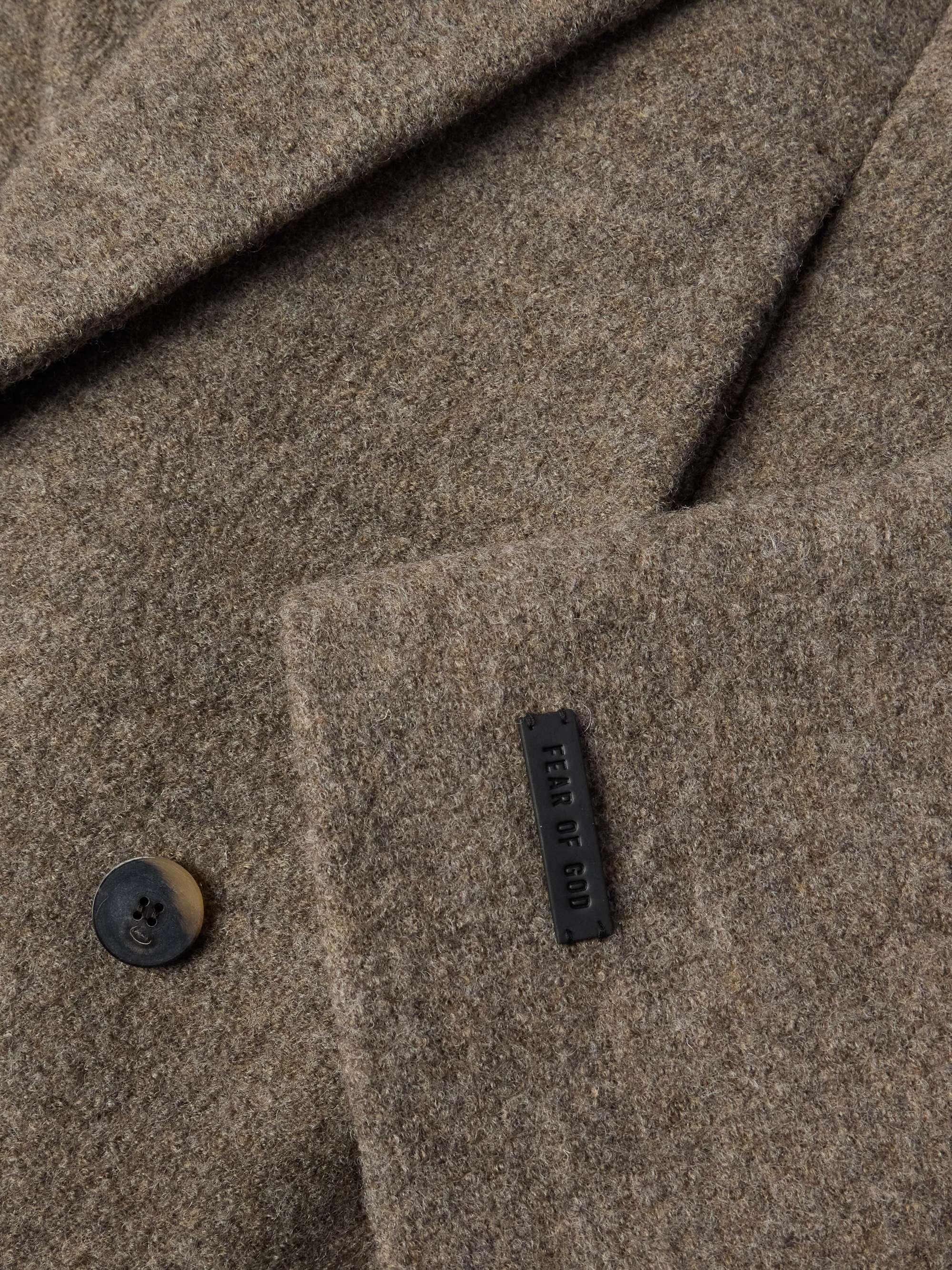 Oversized Double-Breasted Boiled Virgin Wool Coat view