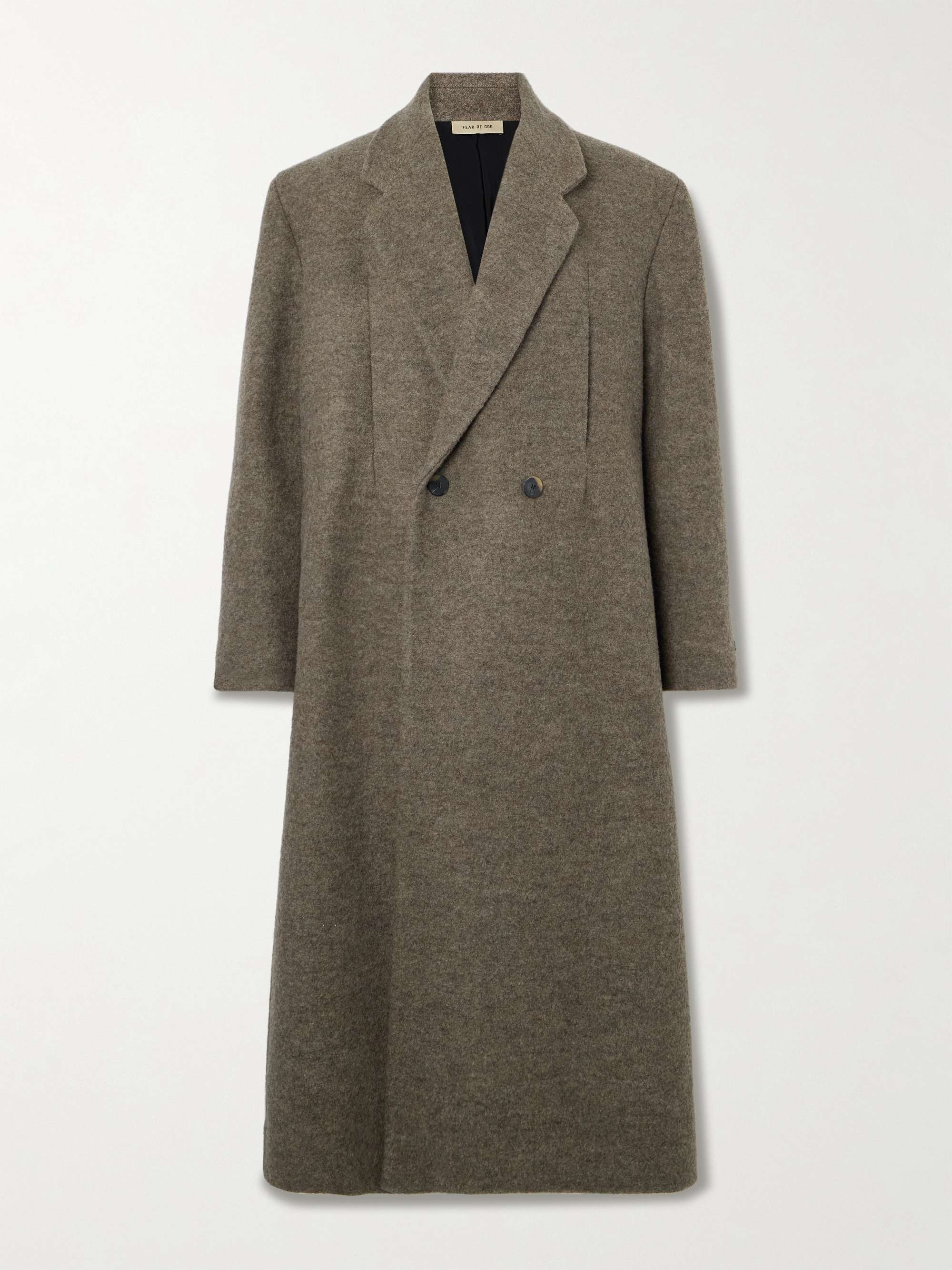 Oversized Double-Breasted Boiled Virgin Wool Coat view