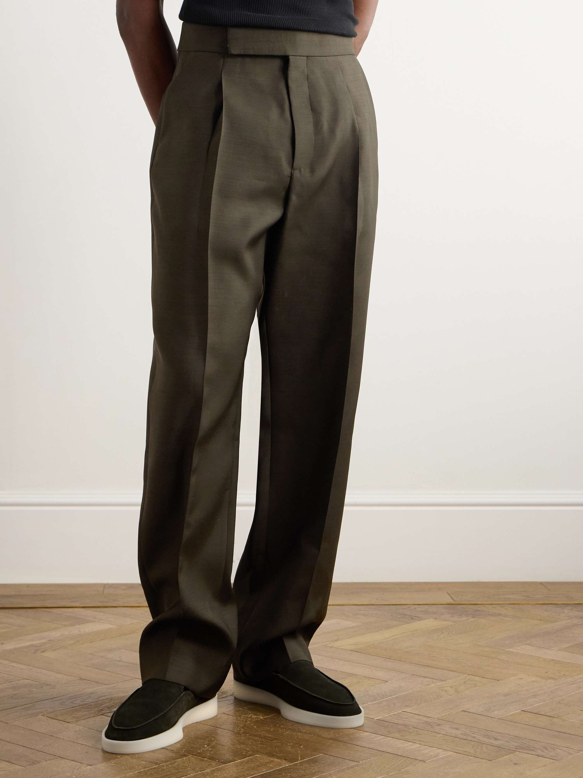 8th Straight-Leg Pleated Virgin Wool and Silk-Blend Suit Trousers view