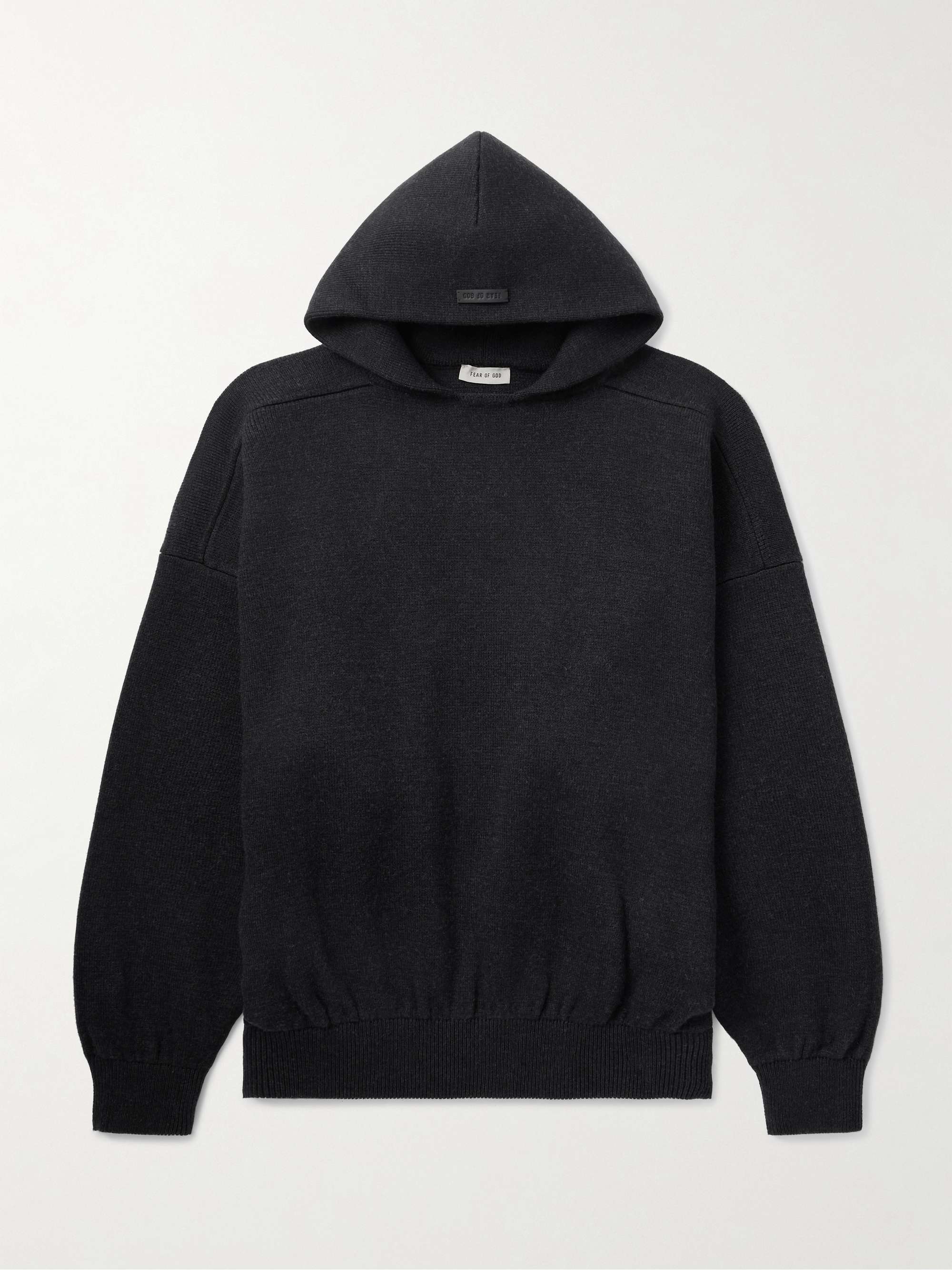 Logo-Appliquéd Merino Wool Hoodie view