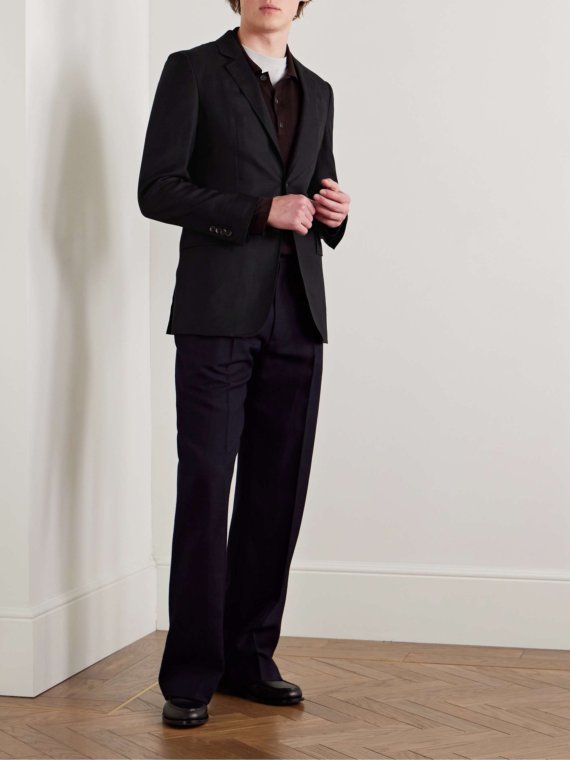 Irving Slim-Fit Unstructured Wool, Silk and Linen-Blend Twill Suit Jacket view