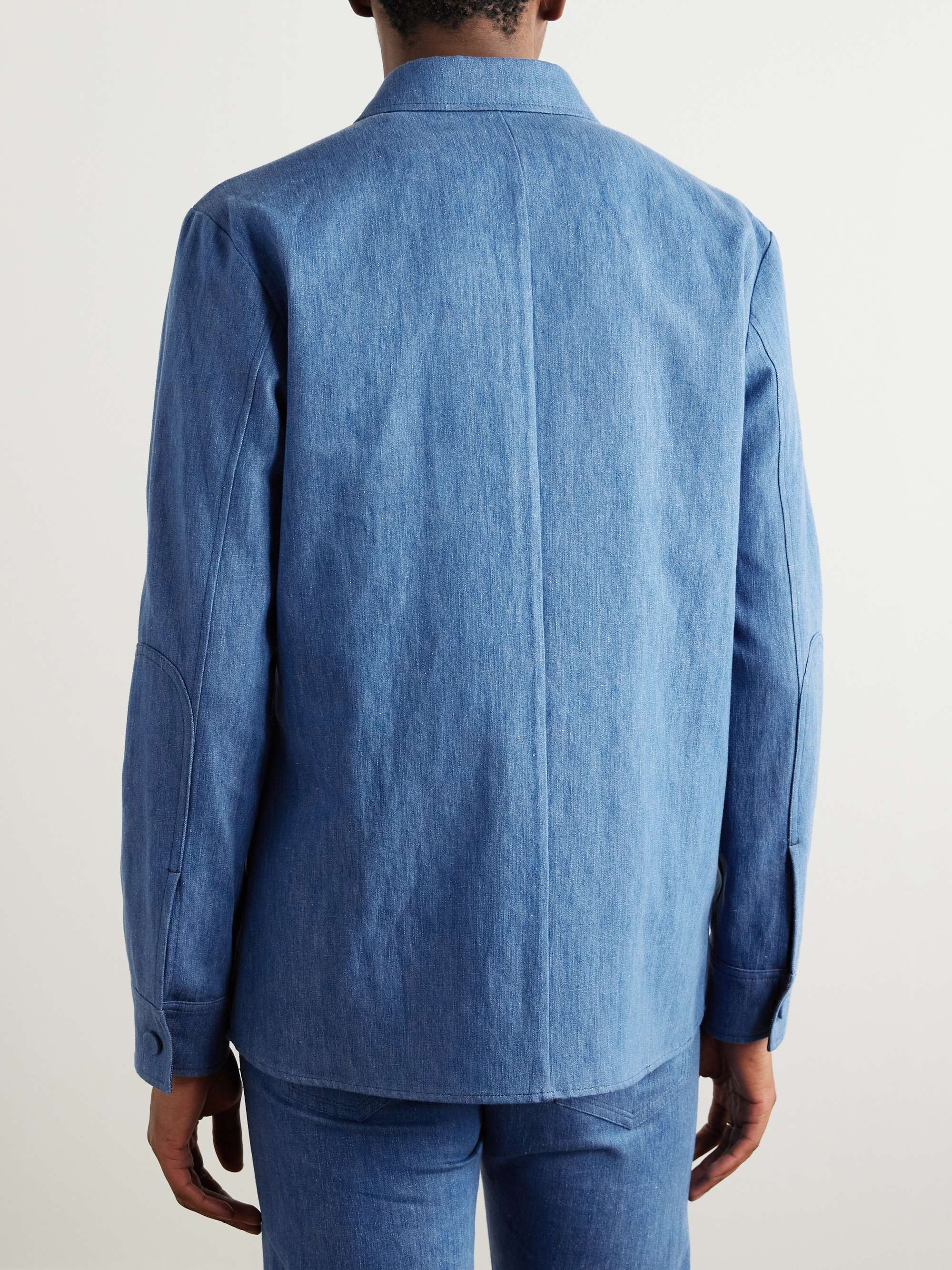 Everly Cotton and Linen-Blend Chambray Overshirt view