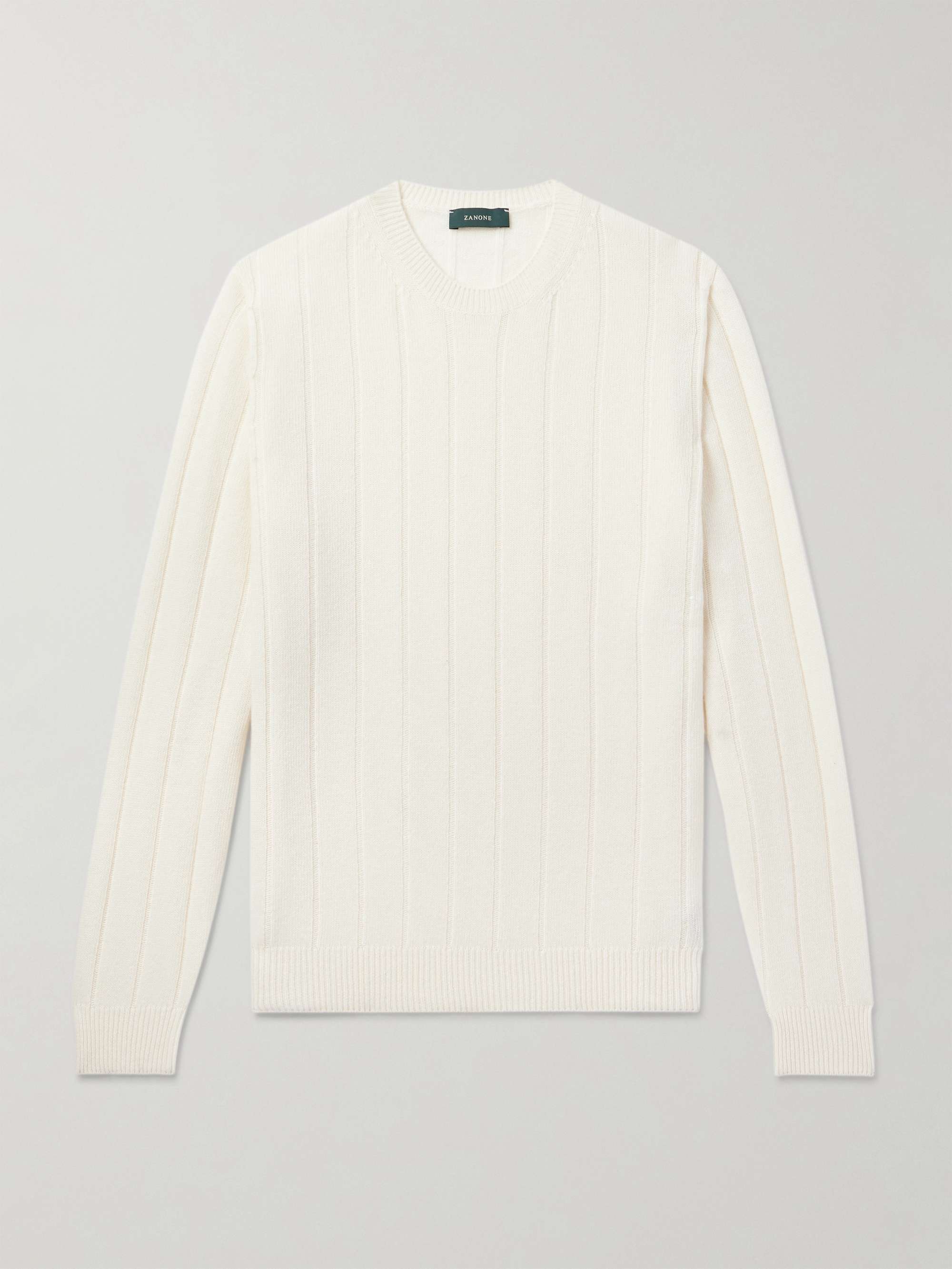 Zanone Ribbed Wool and Cashmere-Blend Sweater view