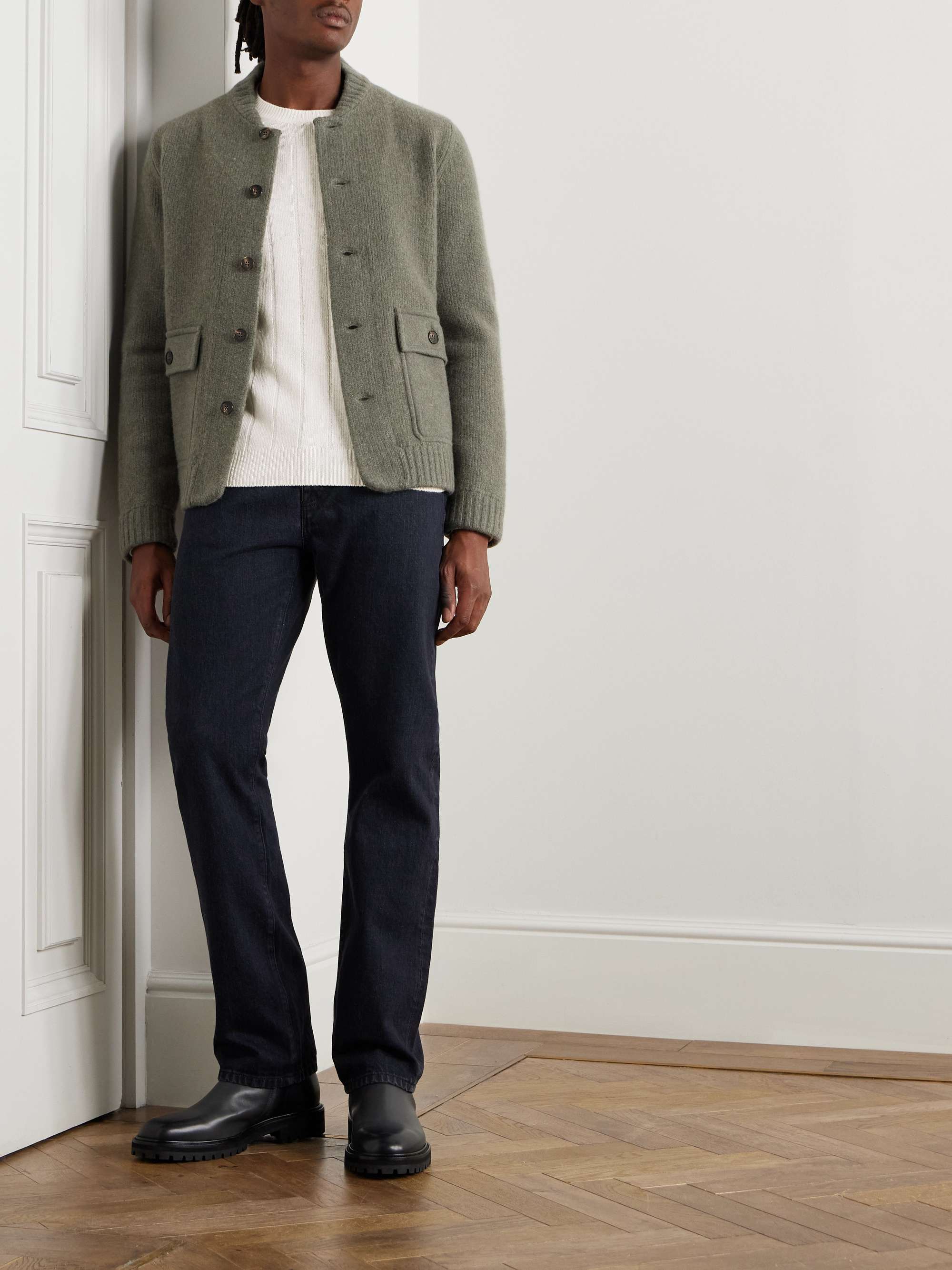 Zanone Ribbed Wool and Cashmere-Blend Sweater view