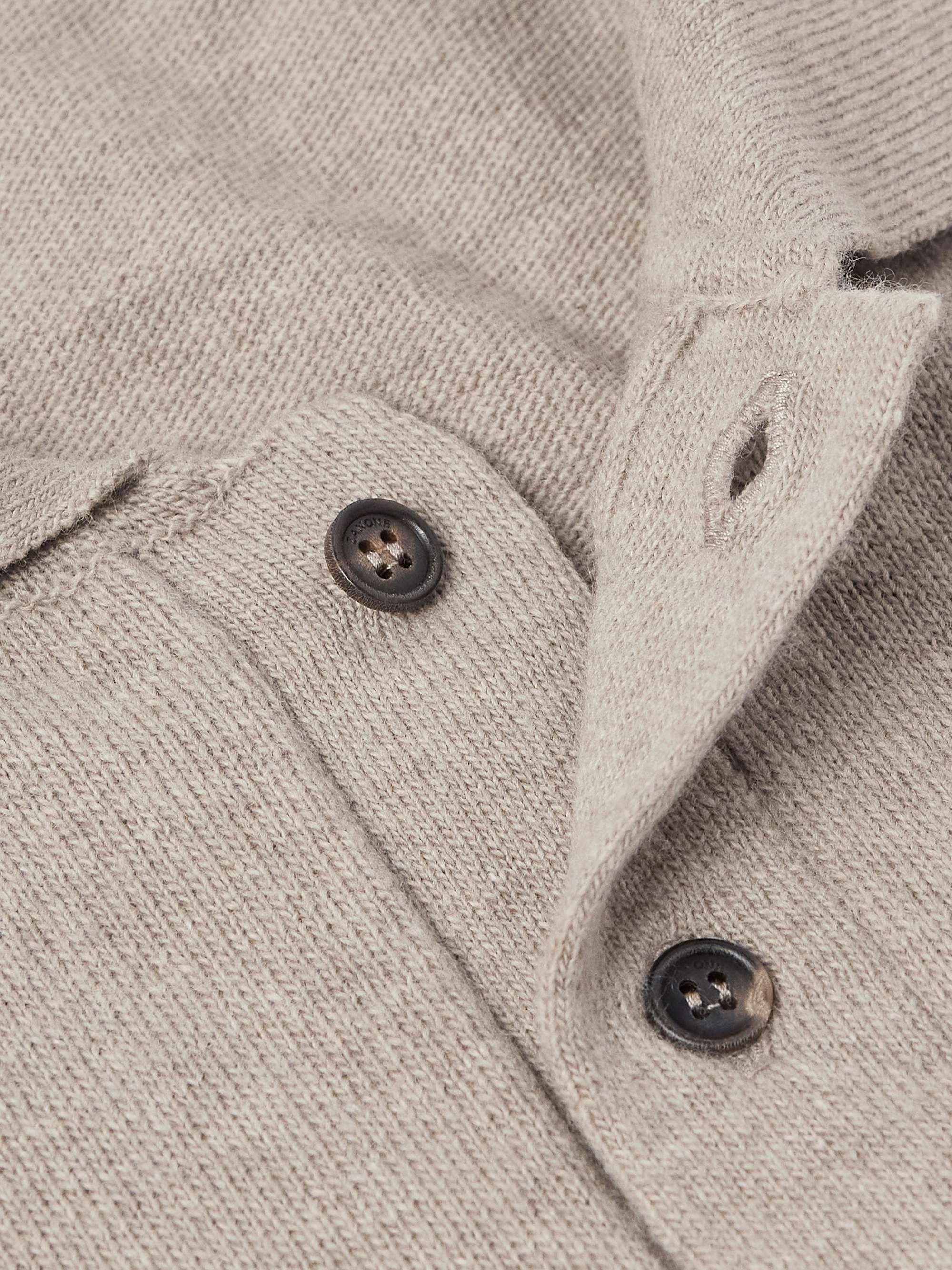 Zanone Wool and Cashmere-Blend Polo Shirt view