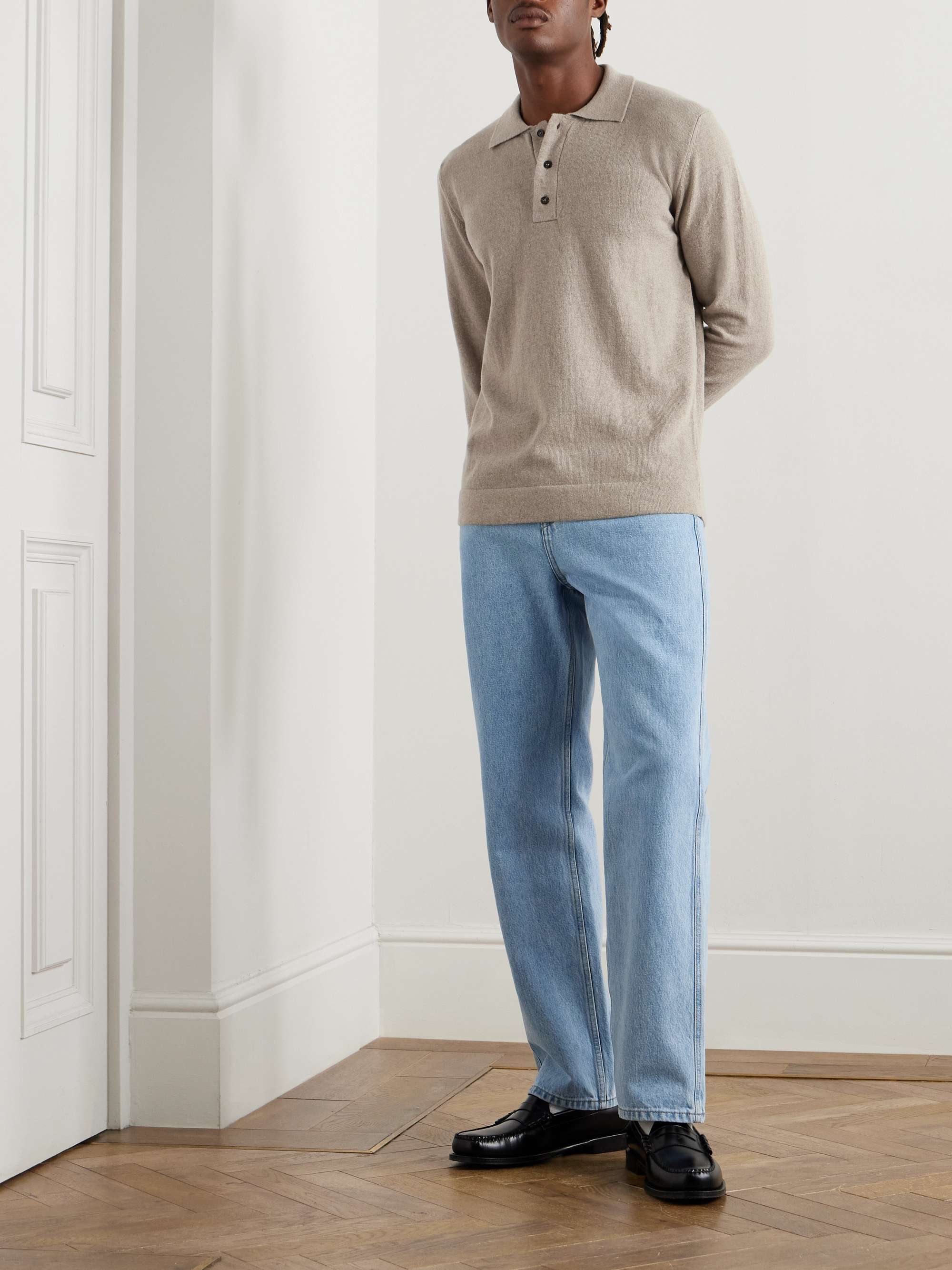 Zanone Wool and Cashmere-Blend Polo Shirt view
