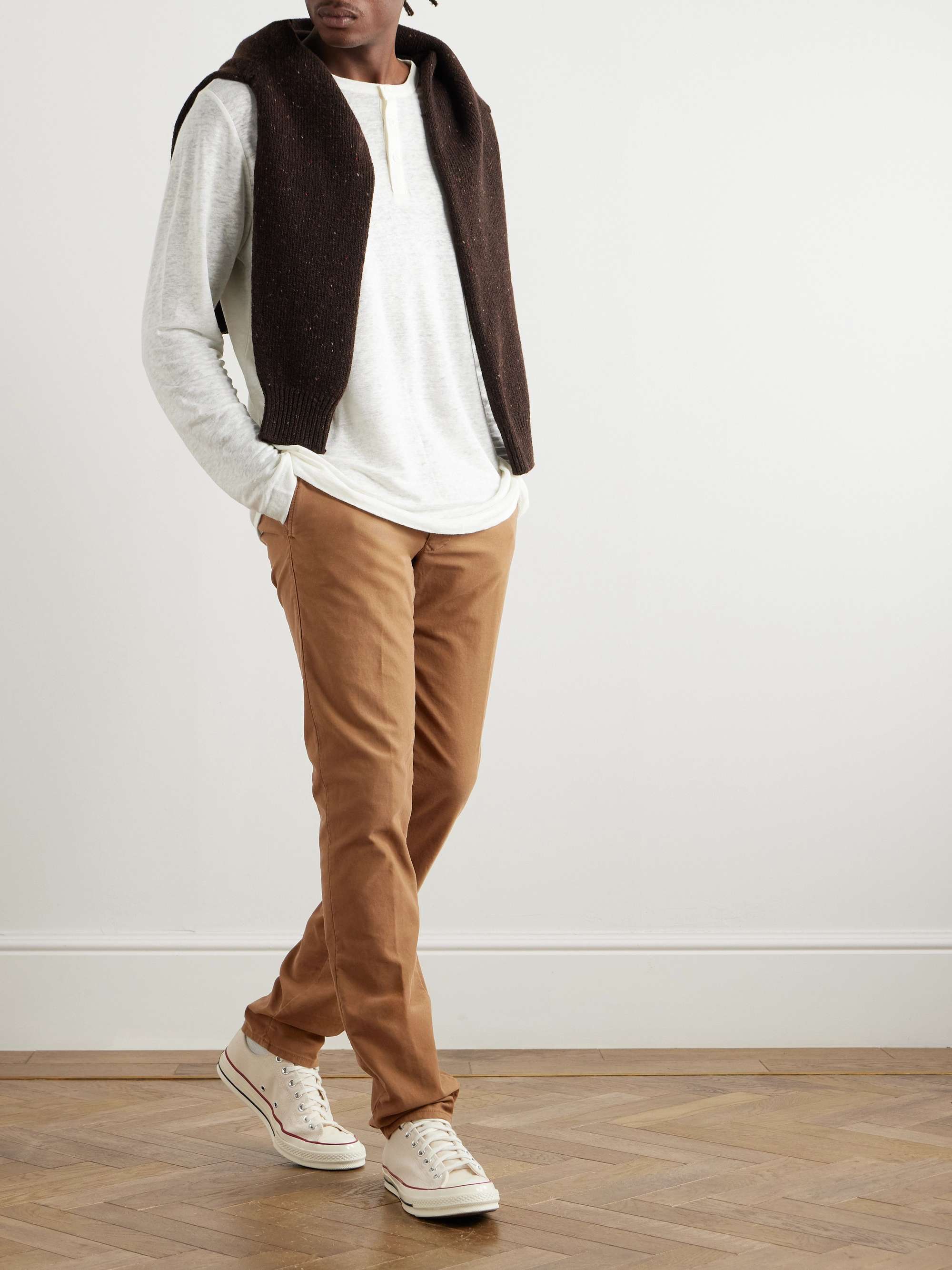 Slim-Fit Tricochino Trousers view