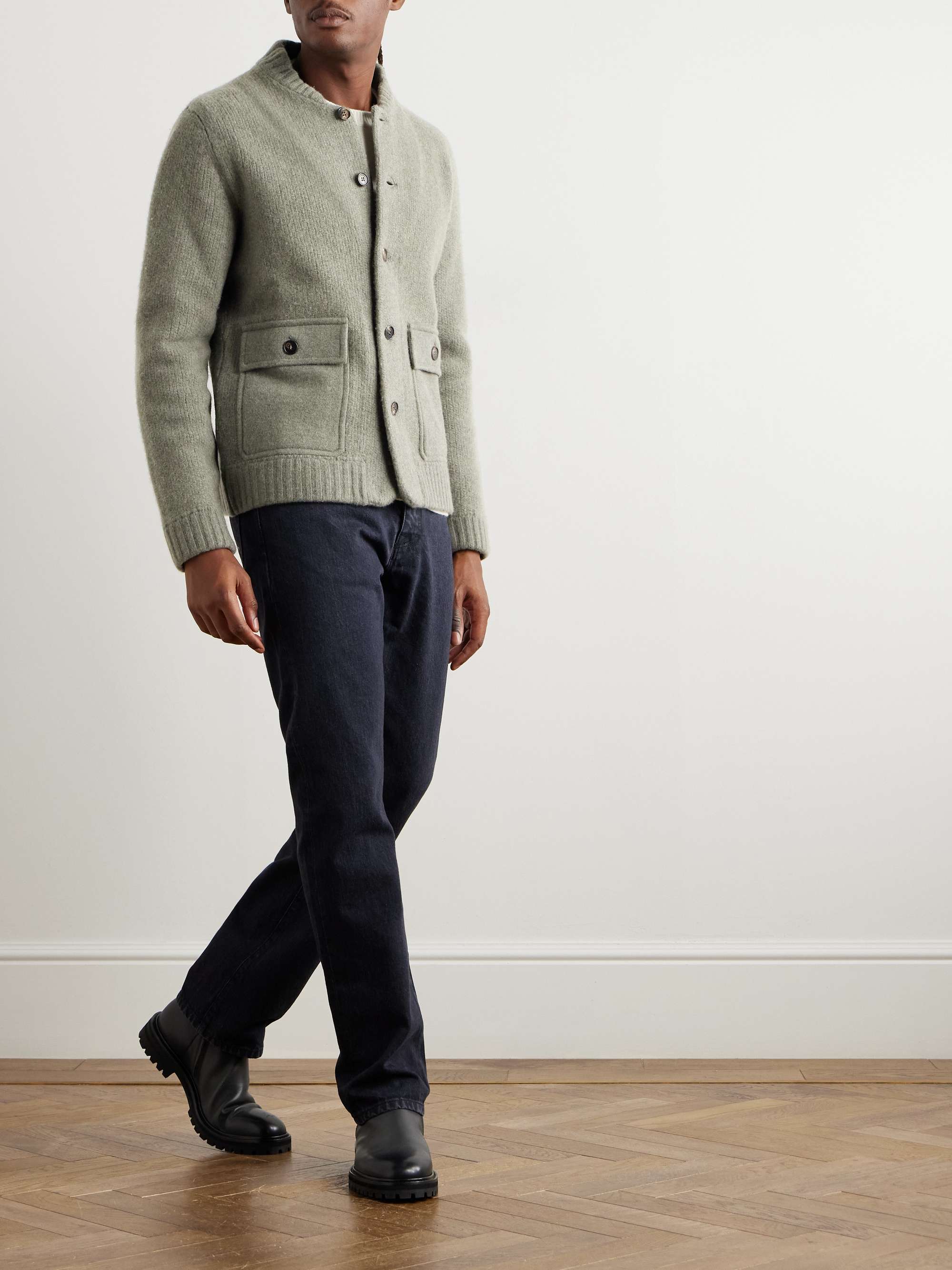 Zanone Wool and Cashmere-Blend Felt Bomber Jacket view