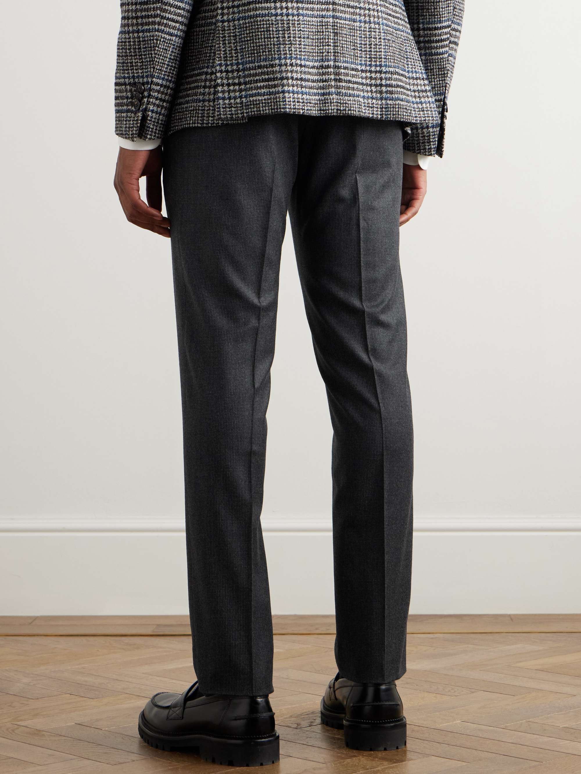 Venezia 1951 Slim-Fit Pleated Checked Wool Trousers view