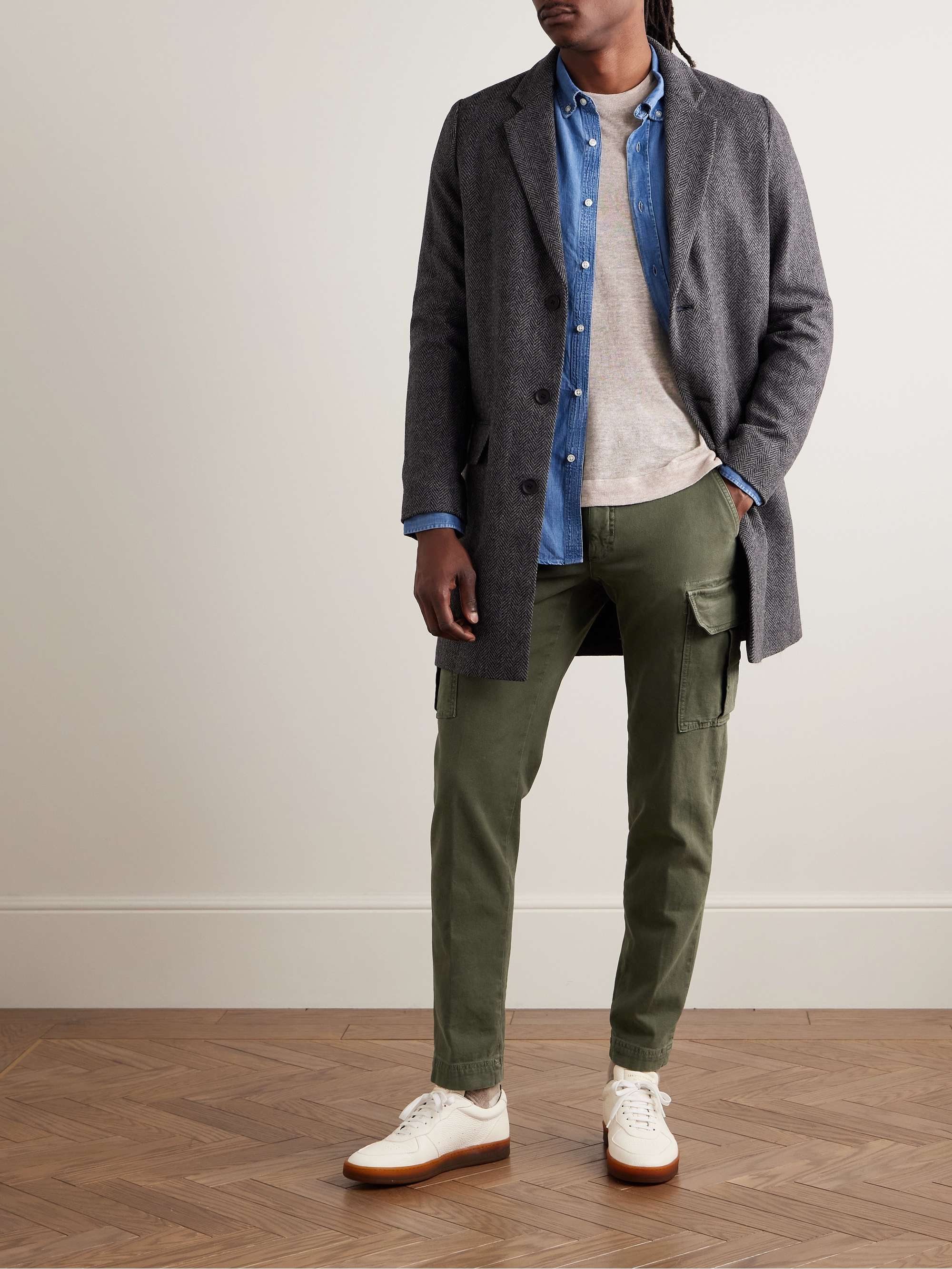 Tapered Cotton-Blend Canvas Cargo Trousers view