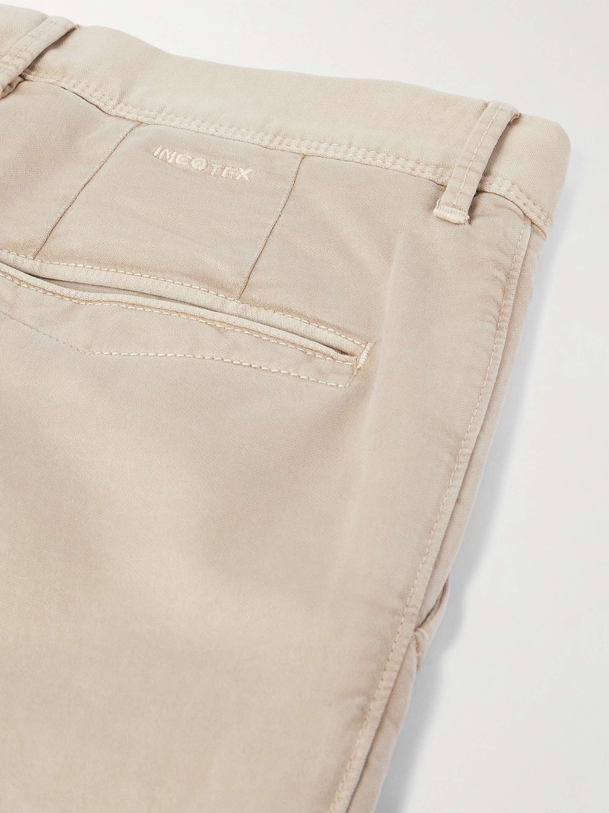 Slim-Fit Stretch-Cotton Sateen Trousers view