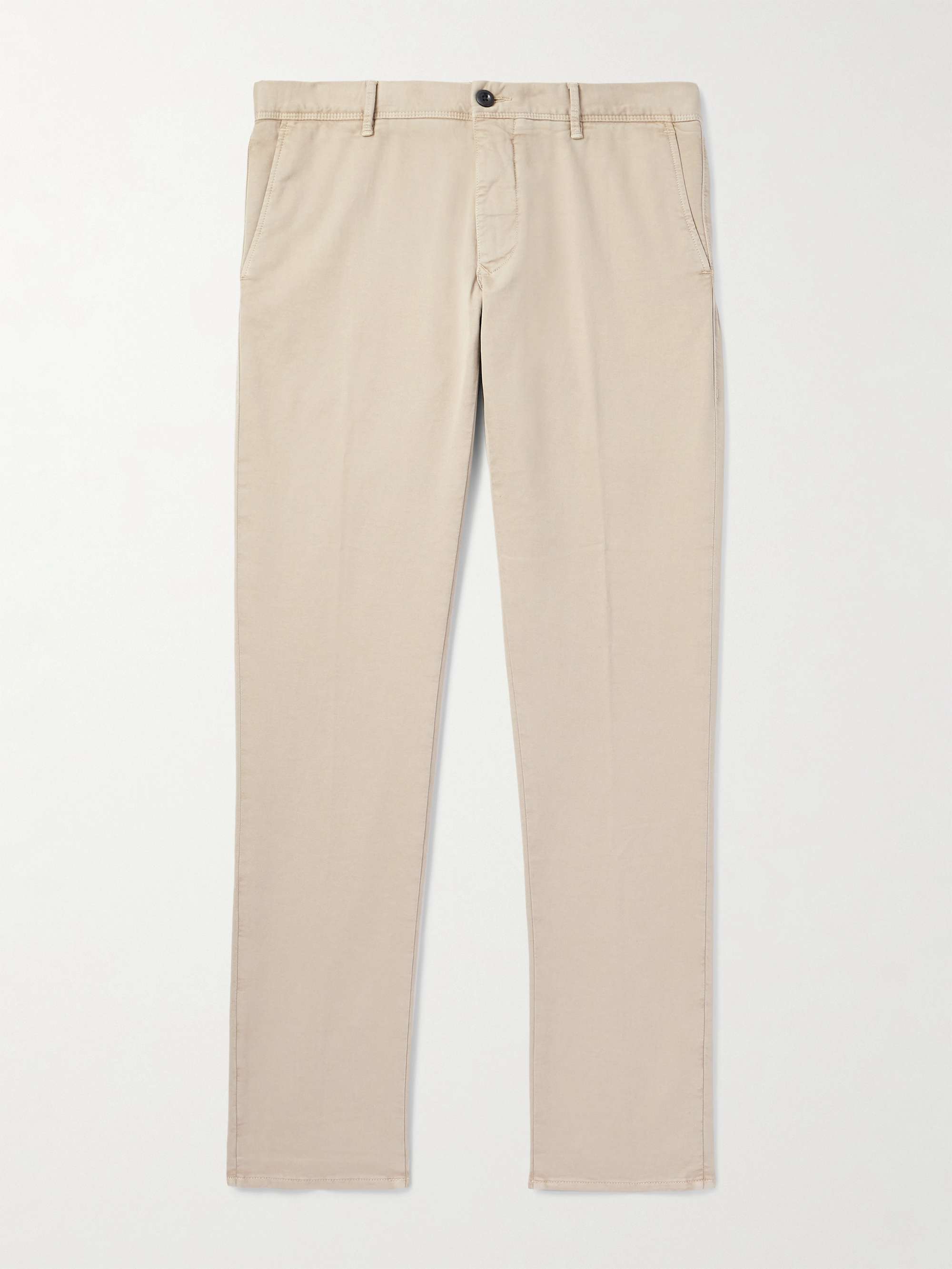 Slim-Fit Stretch-Cotton Sateen Trousers view