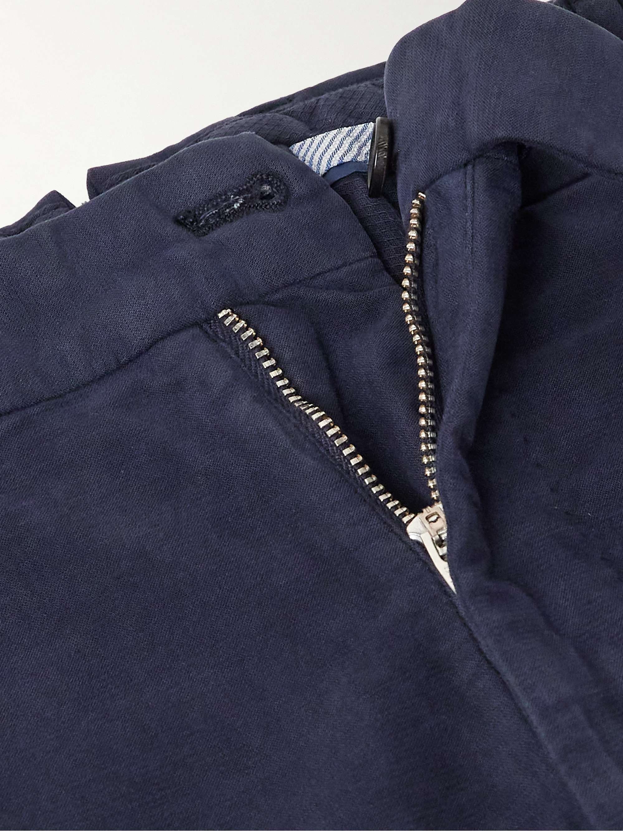 Slim-Fit Straight-Leg Stretch-Cotton Trousers view