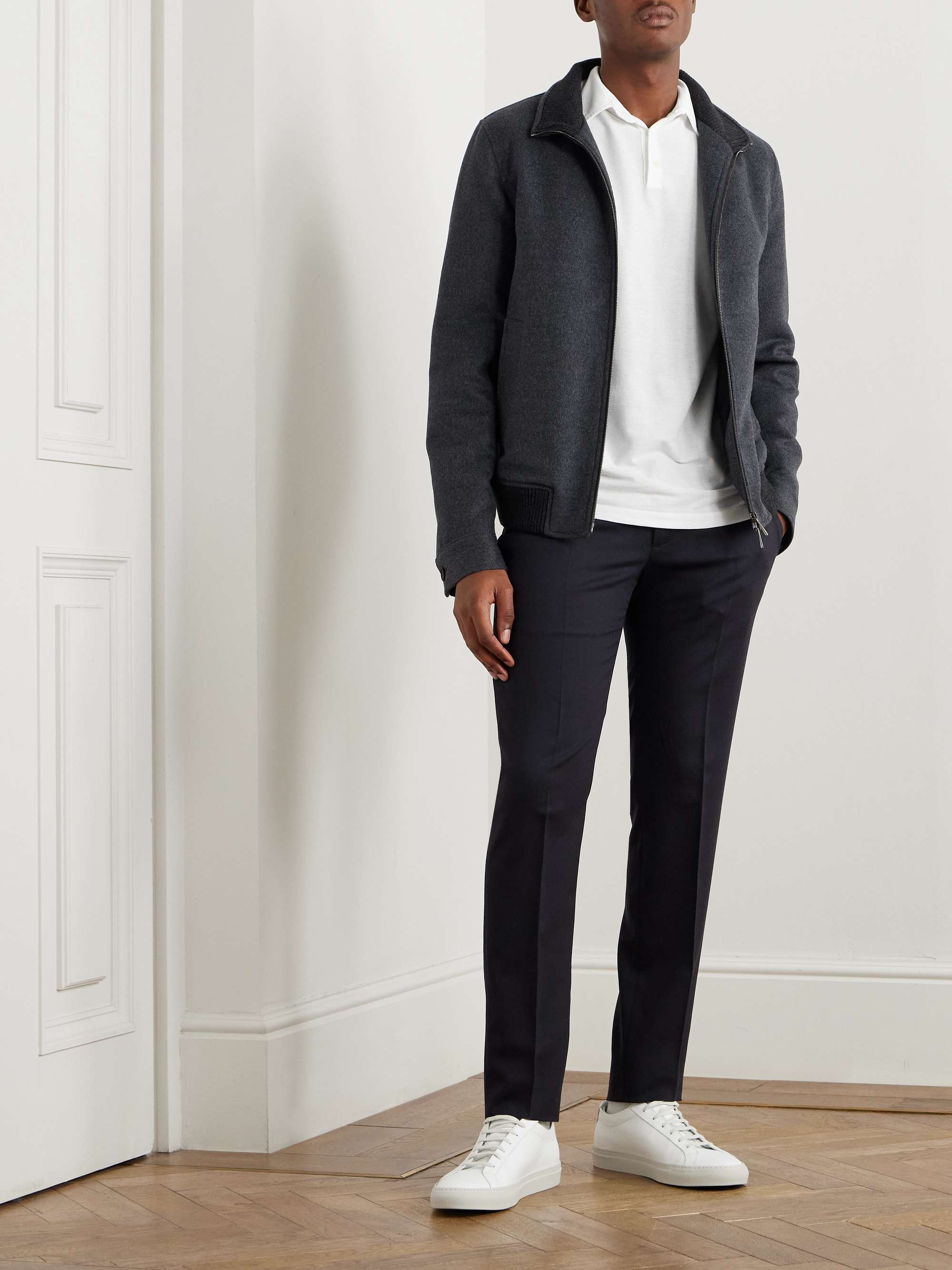 Zanone Slim-Fit Cotton-Crepe Polo Shirt view