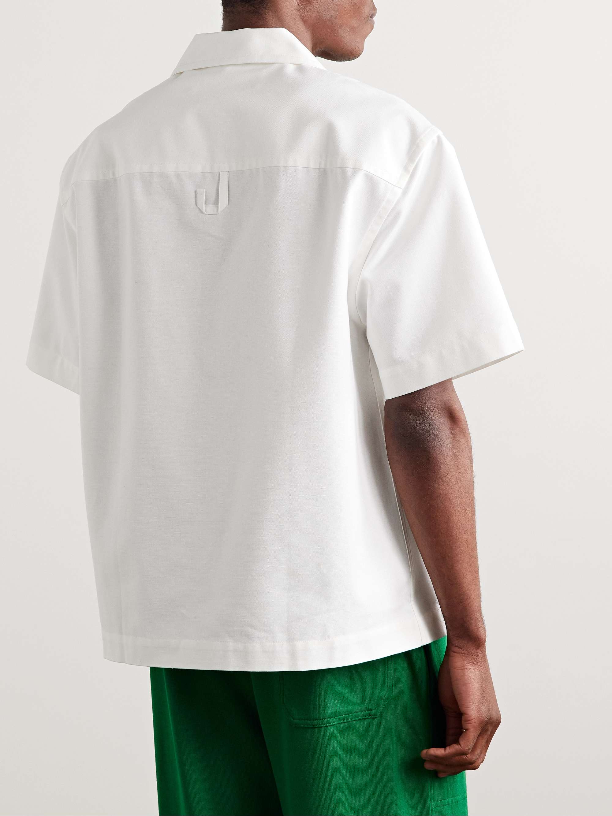 Jean Camp-Collar Logo-Embroidered Printed Cotton-Canvas Shirt view