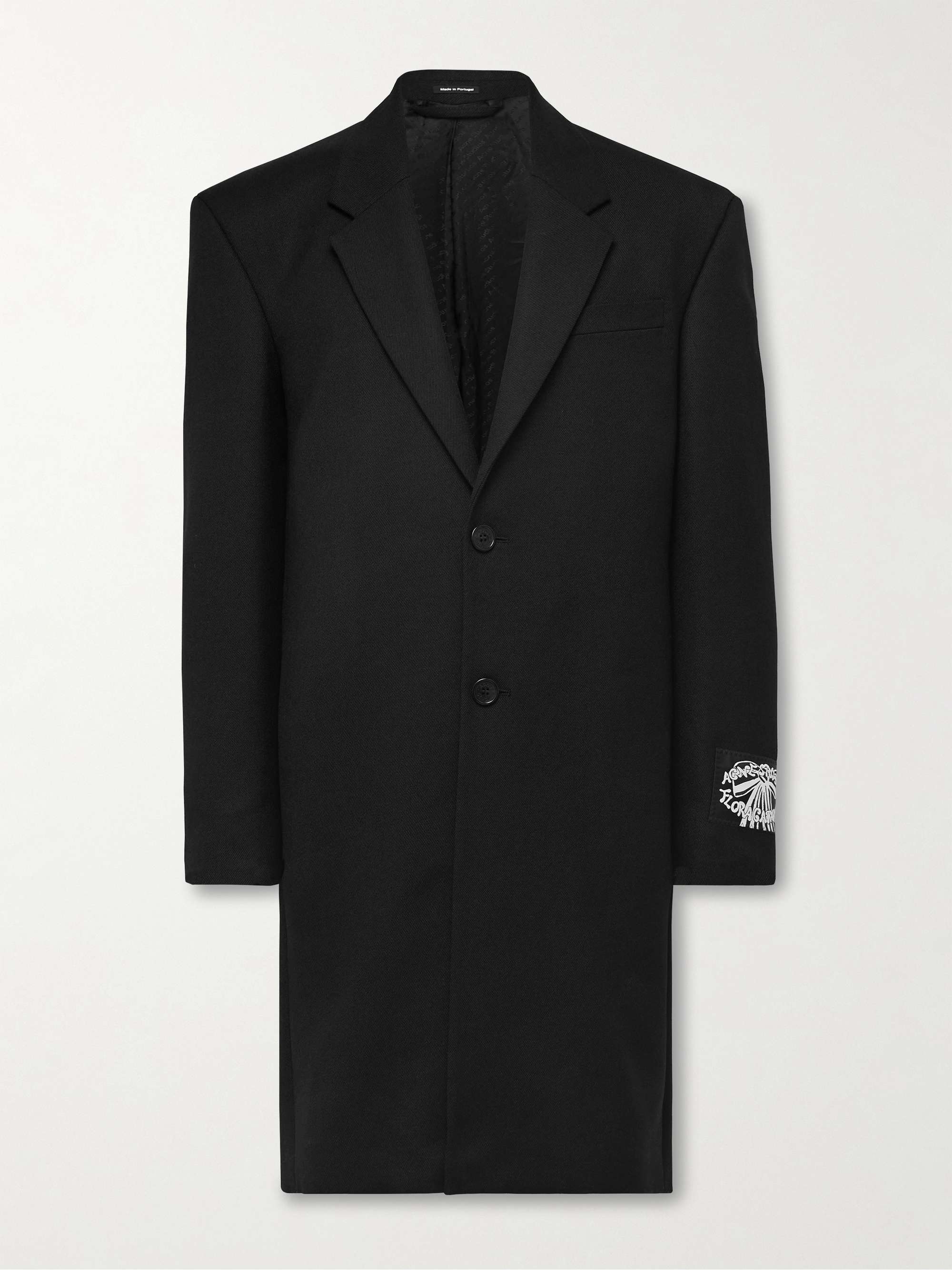 Oversized Logo-Appliquéd Wool-Twill Blazer view