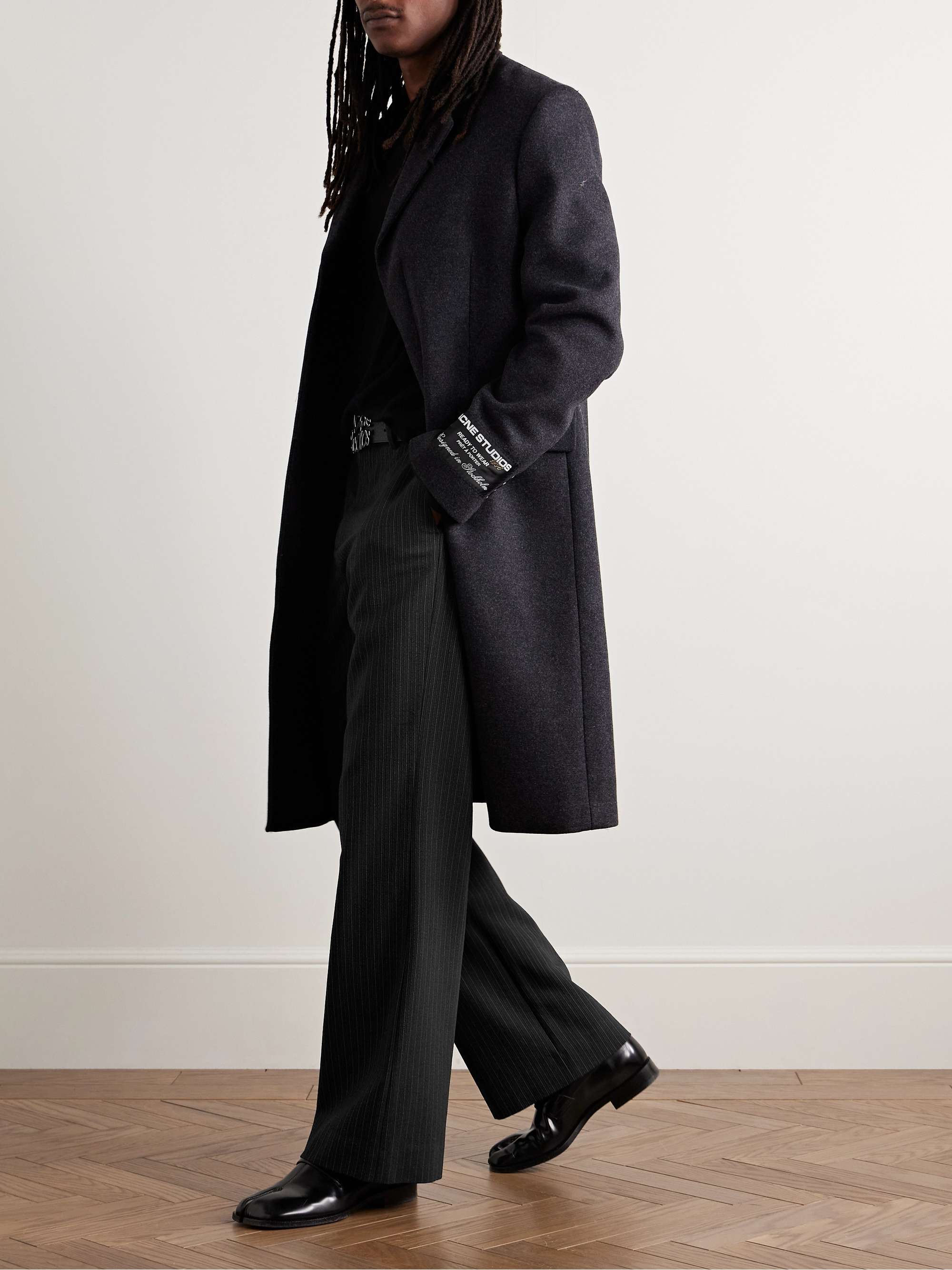 Palvin Straight-Leg Pinstriped Wool-Blend Trousers view