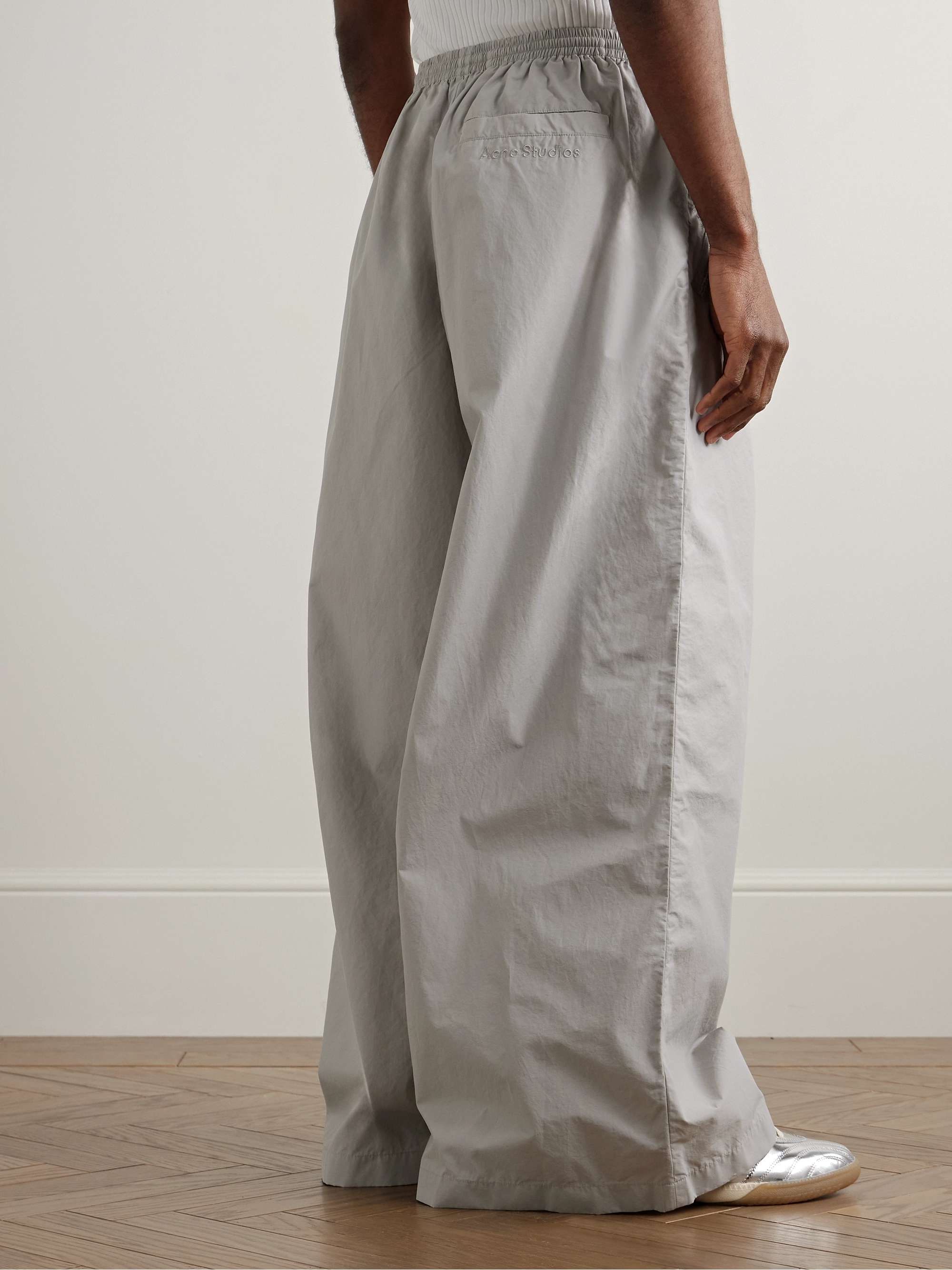 Pubbero Wide-Leg Cotton and Nylon-Blend Trousers view
