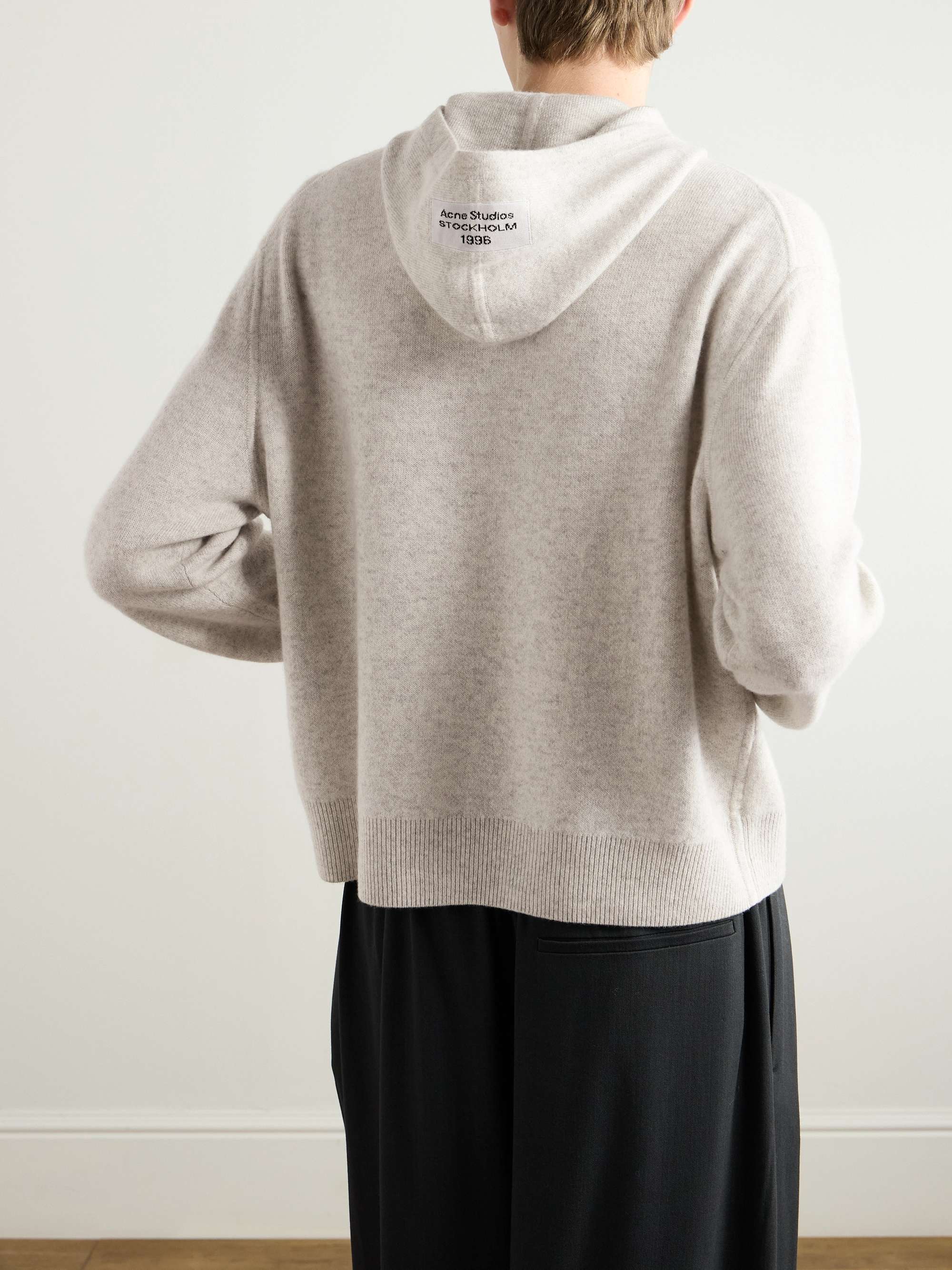 Logo-Appliquéd Cashmere-Blend Hoodie view