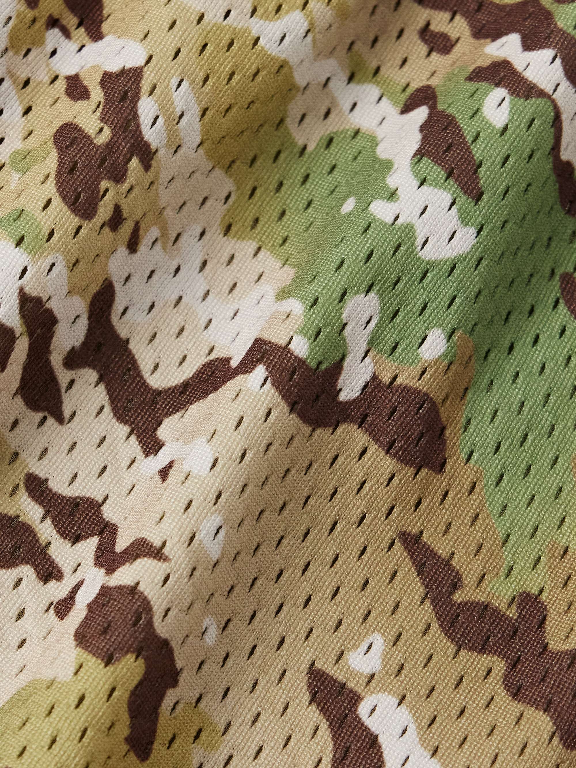 Practice Wide-Leg Camouflage-Print Mesh Drawstring Shorts view