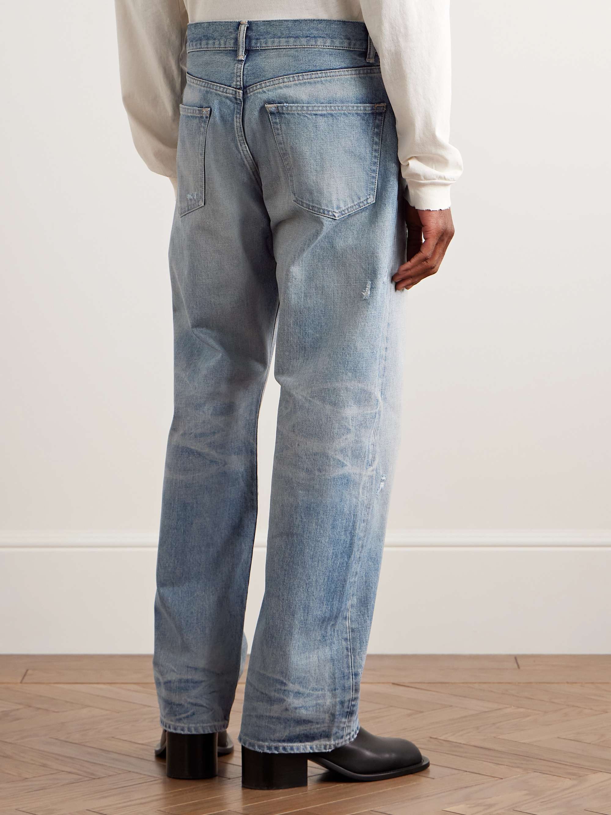 Wyatt Straight-Leg Distressed Jeans view