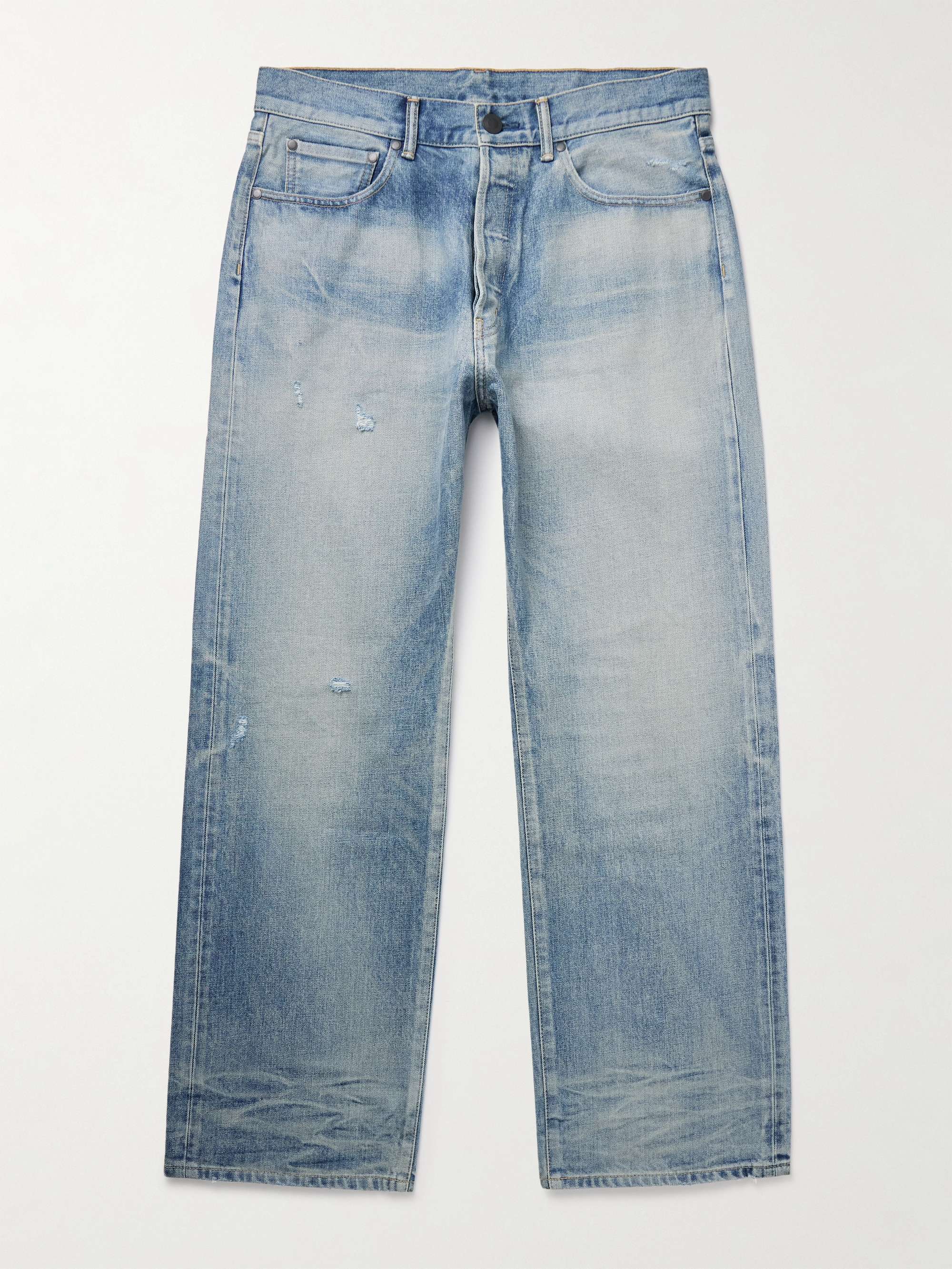 Wyatt Straight-Leg Distressed Jeans view