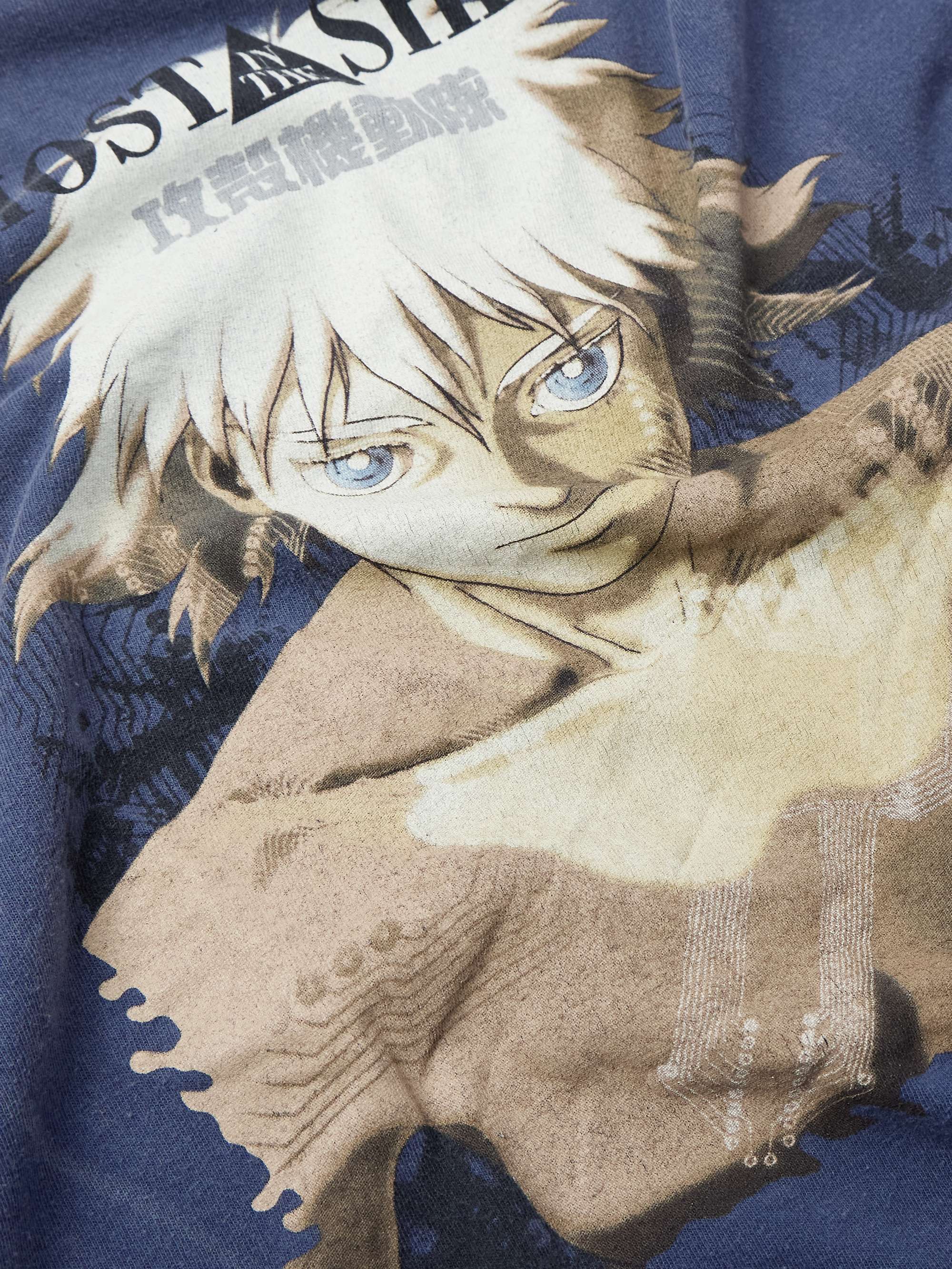 + Ghost in the Shell Distressed Printed Cotton-Jersey T-Shirt view