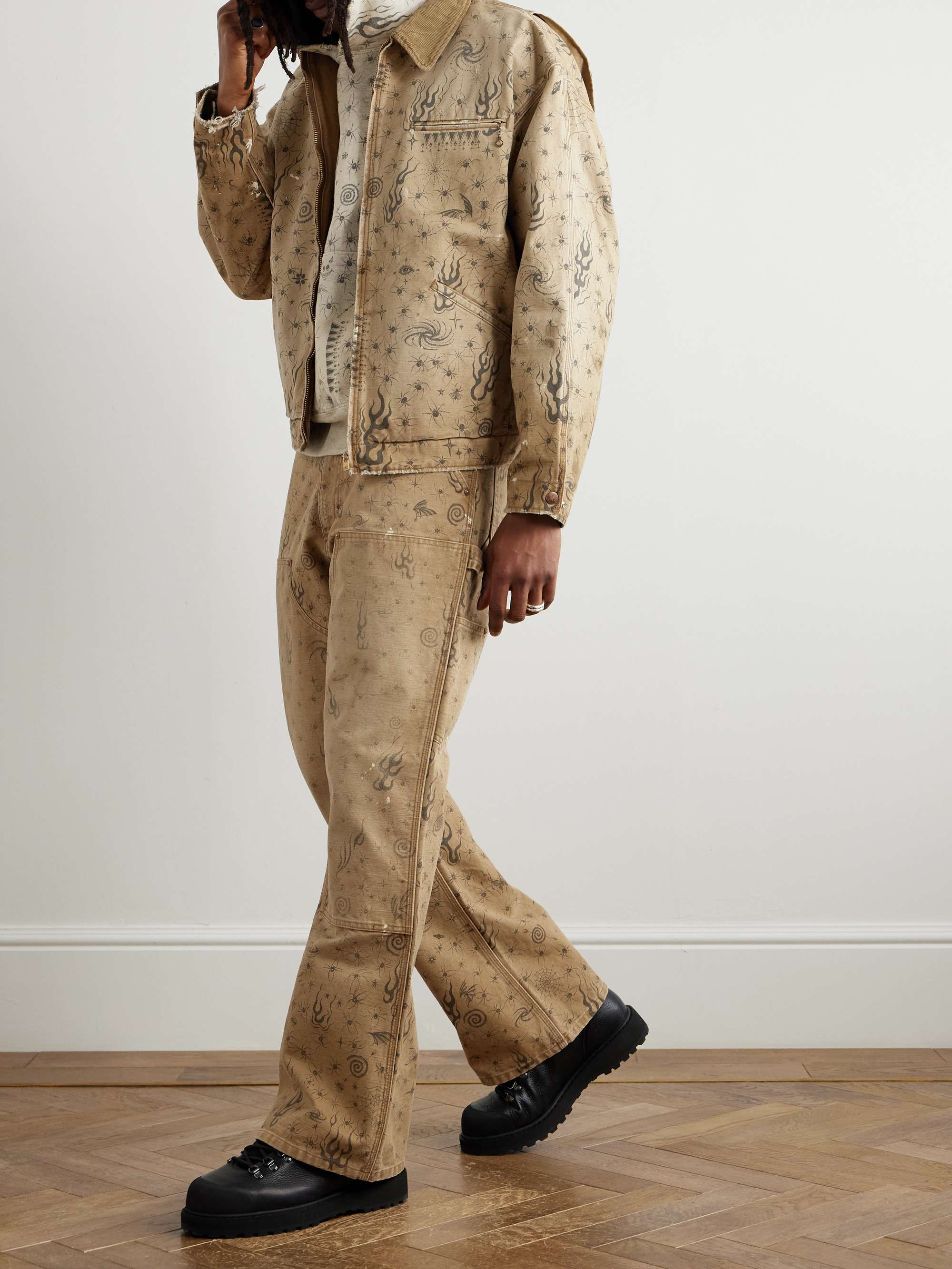 + Dr. Woo Distressed Printed Cotton-Jersey Sweatshirt view