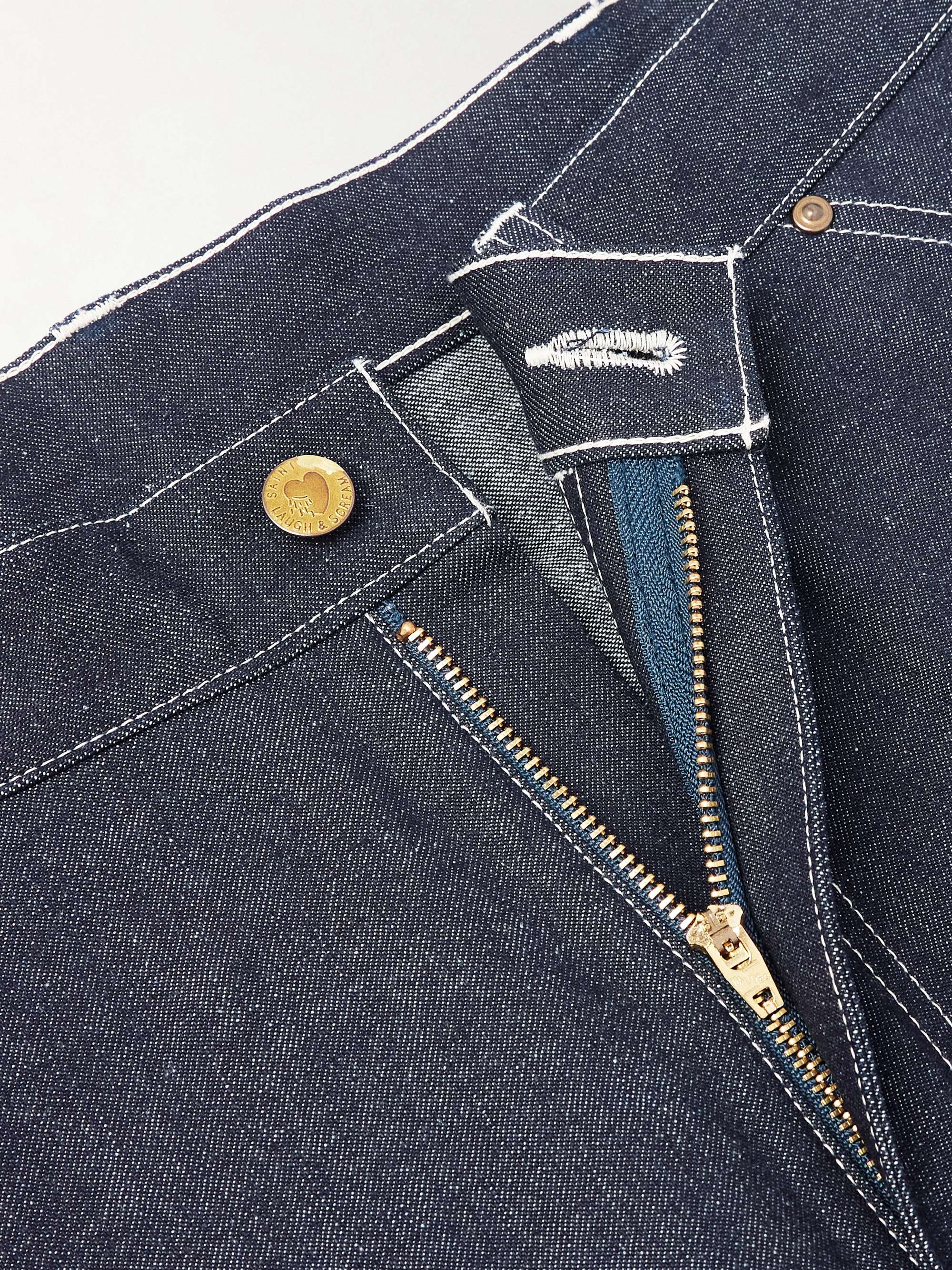Straight-Leg Logo-Appliquéd Denim Shorts view
