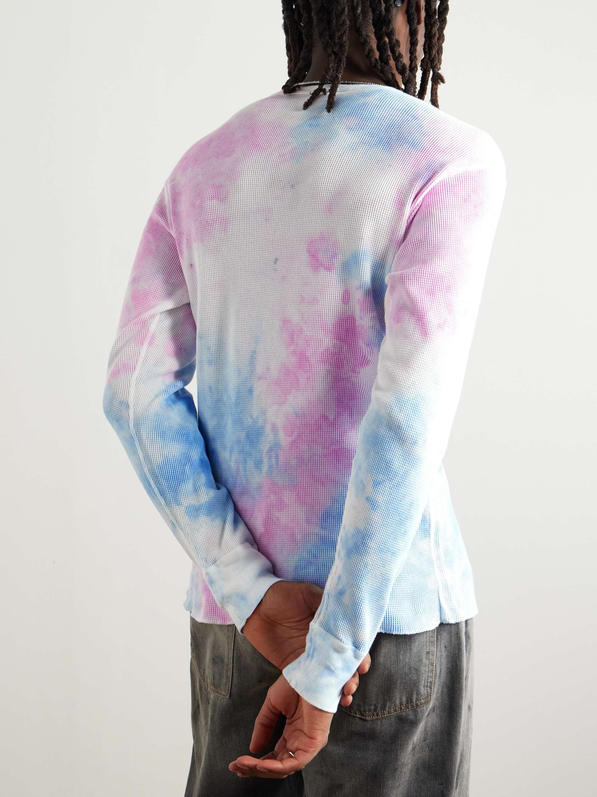 Slim-Fit Logo-Embroidered Tie-Dyed Waffle-Knit Cotton T-Shirt view
