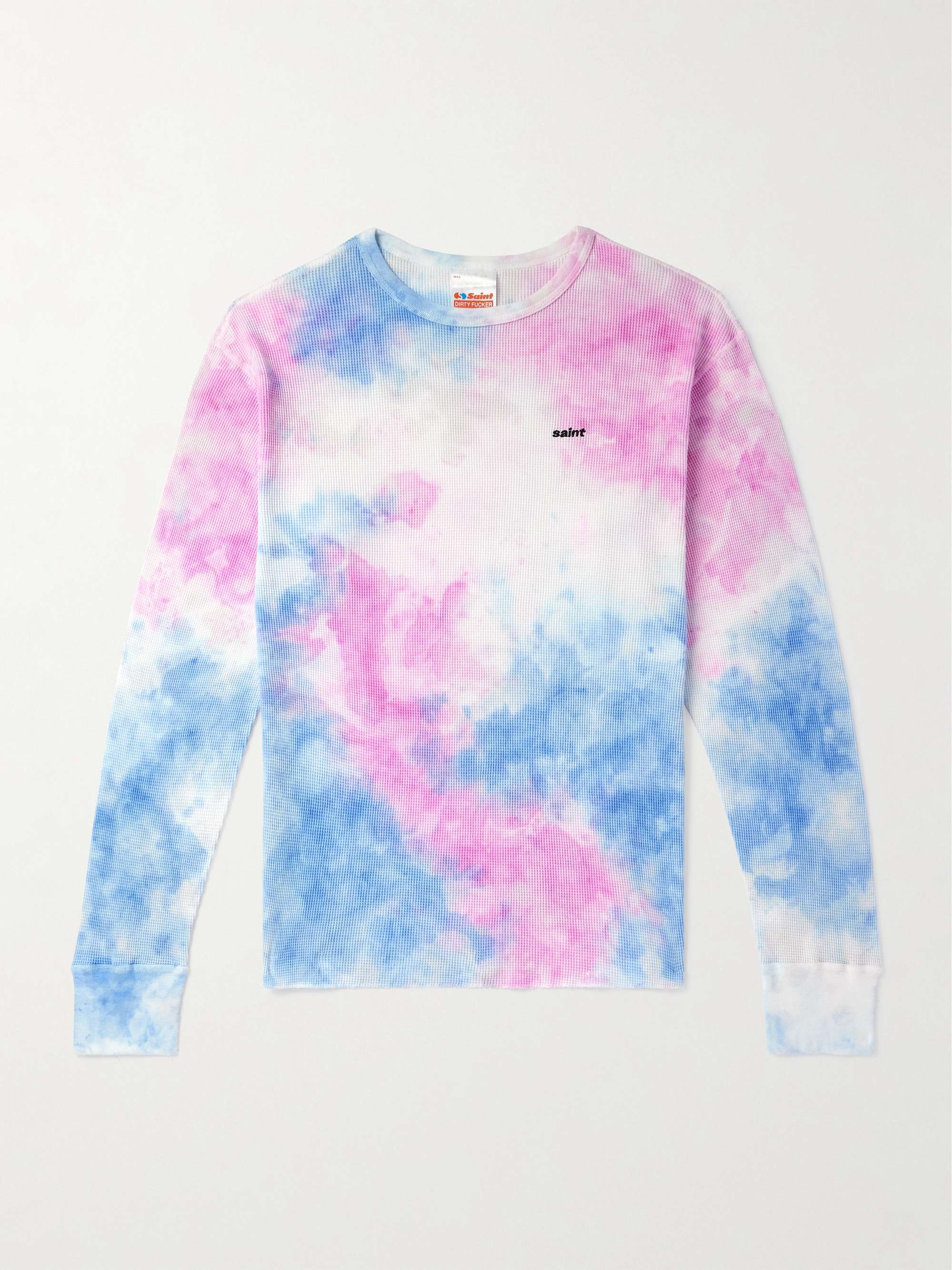Slim-Fit Logo-Embroidered Tie-Dyed Waffle-Knit Cotton T-Shirt view
