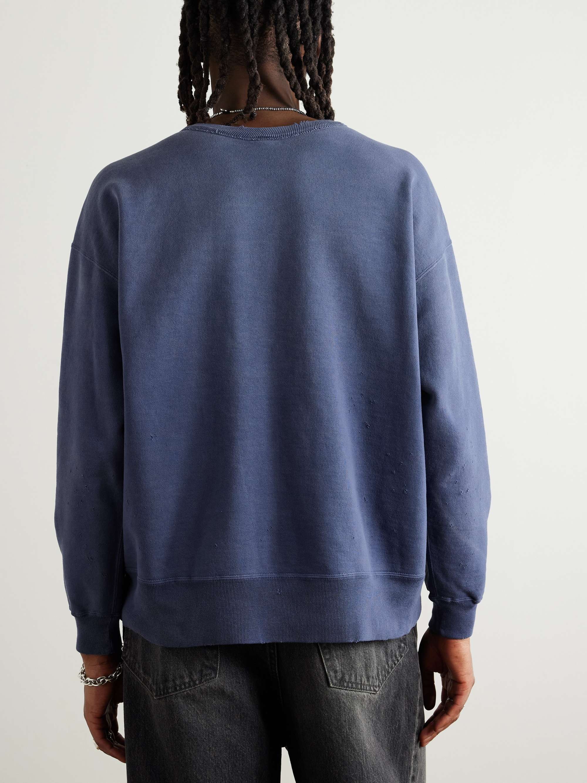 + Ghost in the Shell Distressed Printed Cotton-Jersey Sweatshirt view
