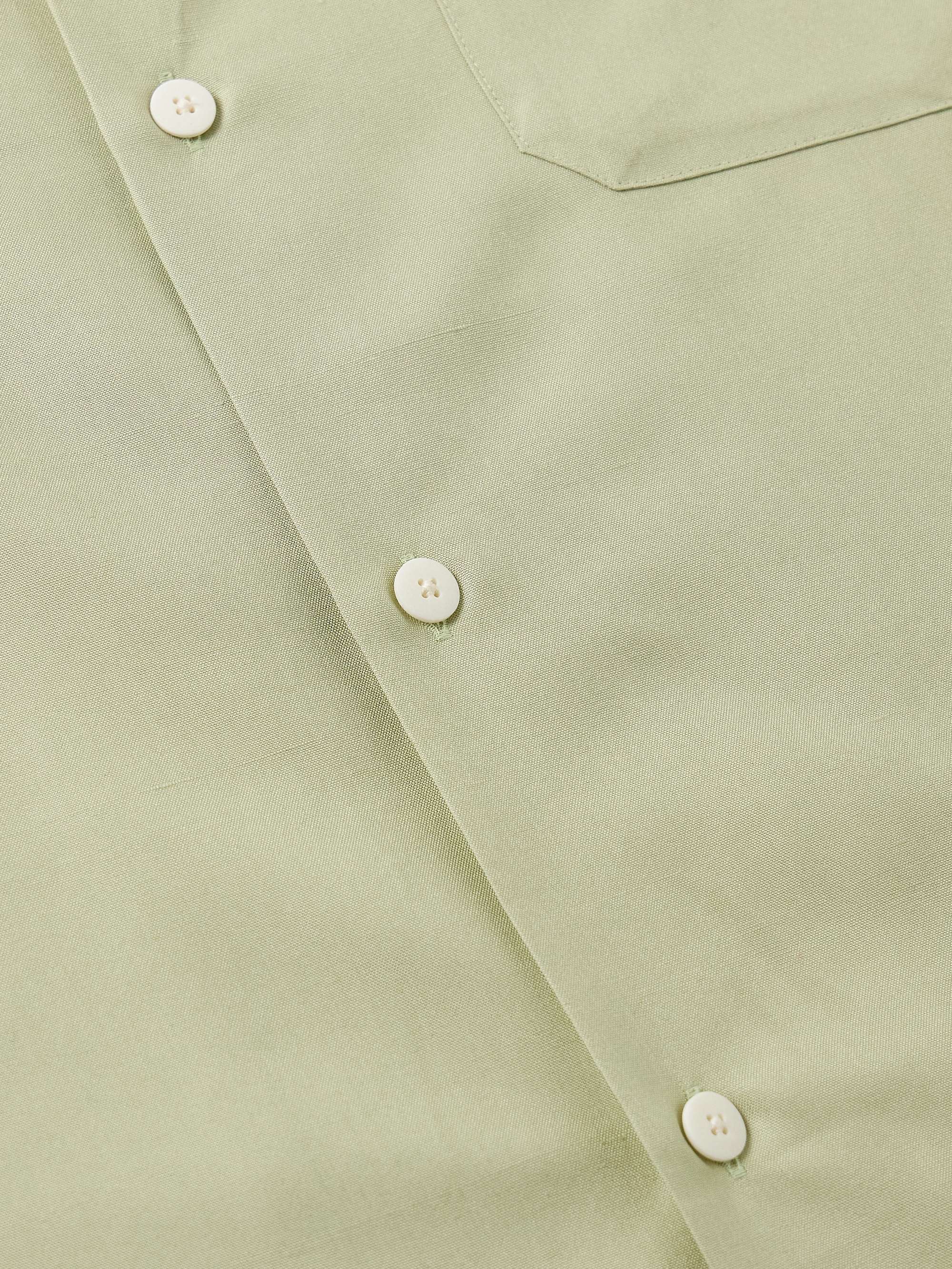 Keesey Convertible-Collar Silk-Shantung Shirt view