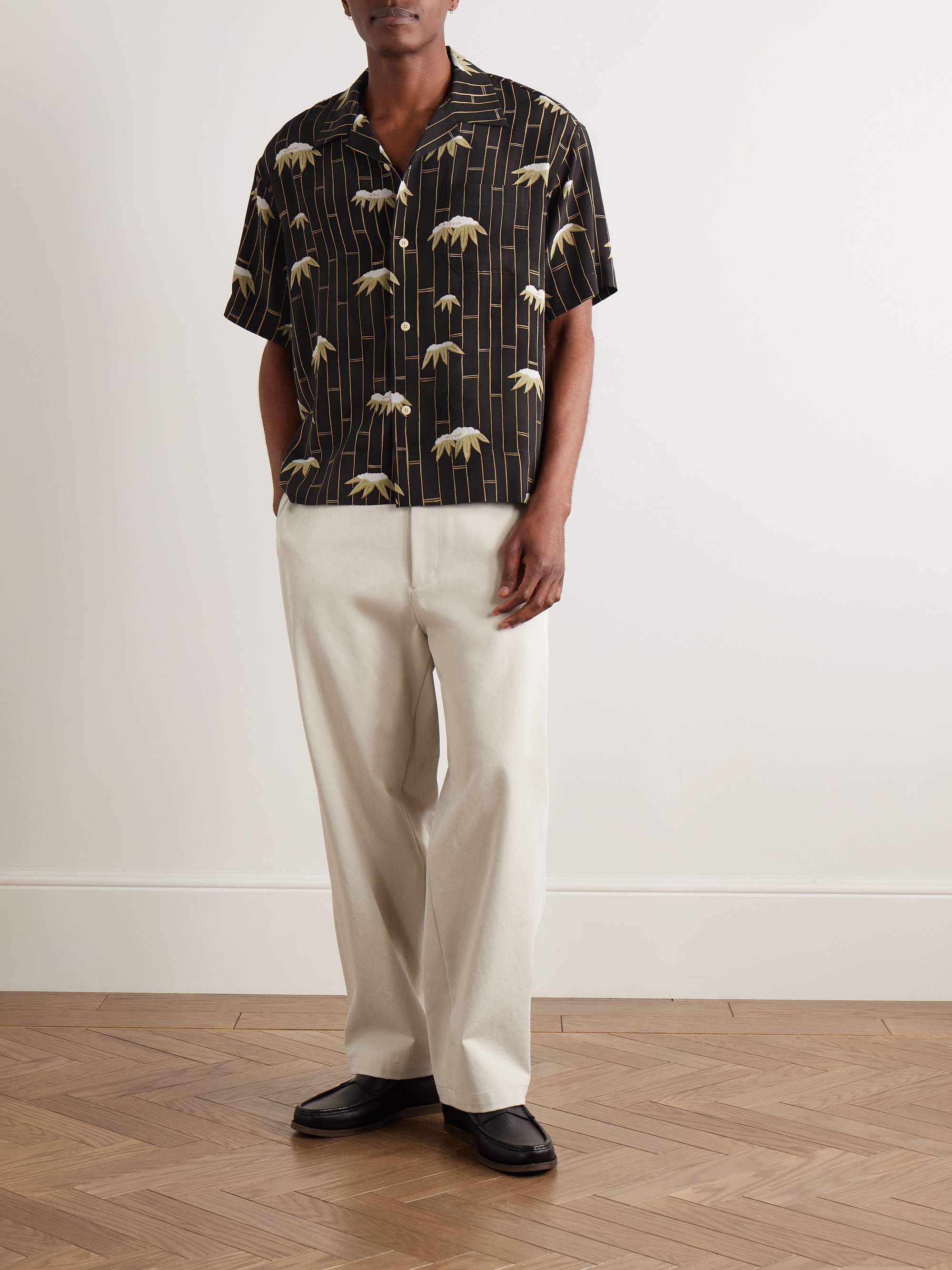 Copa Camp-Collar Printed Silk Shirt view