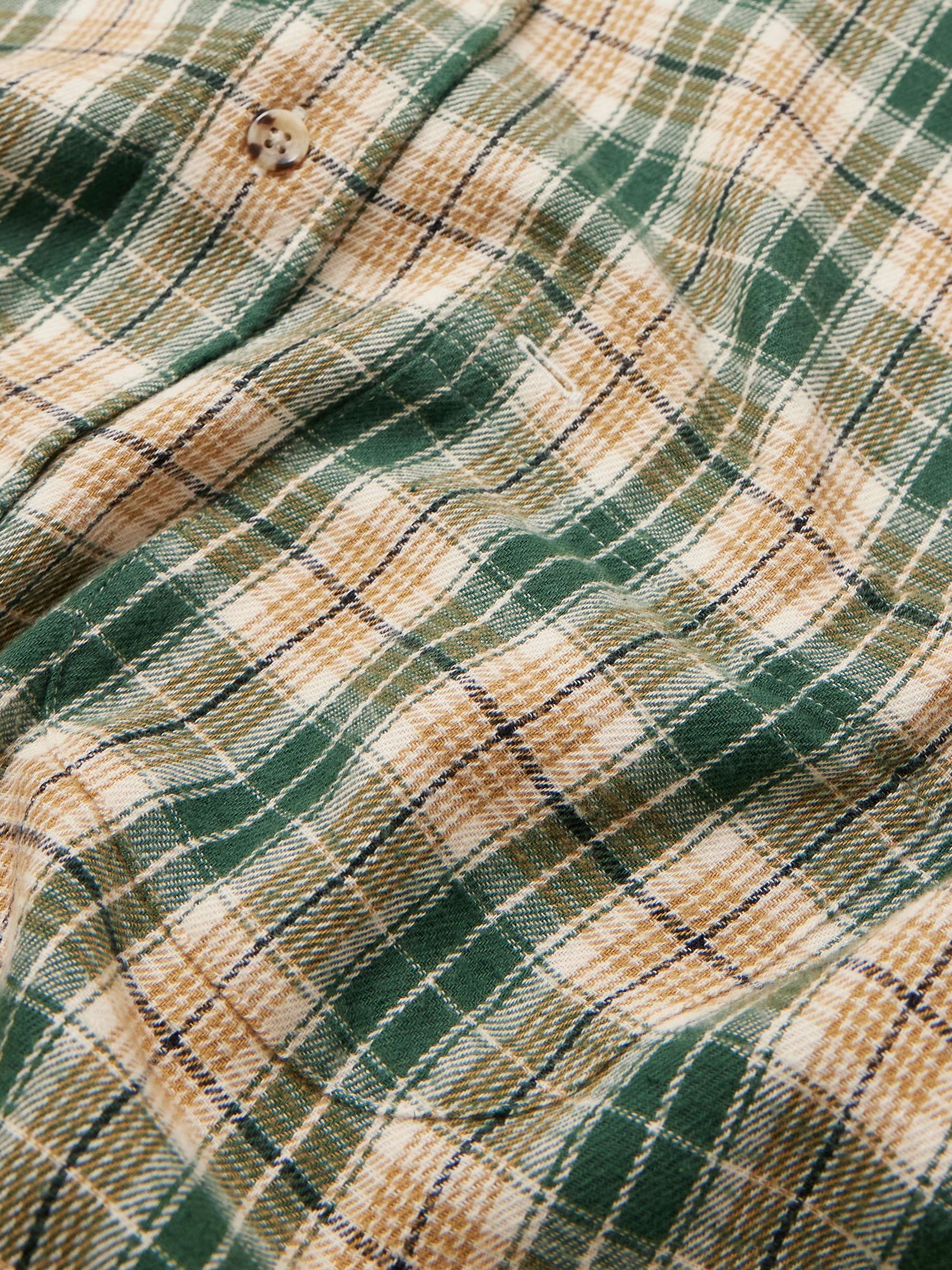Julian Button-Down Collar Checked Cotton and Linen-Blend Shirt view