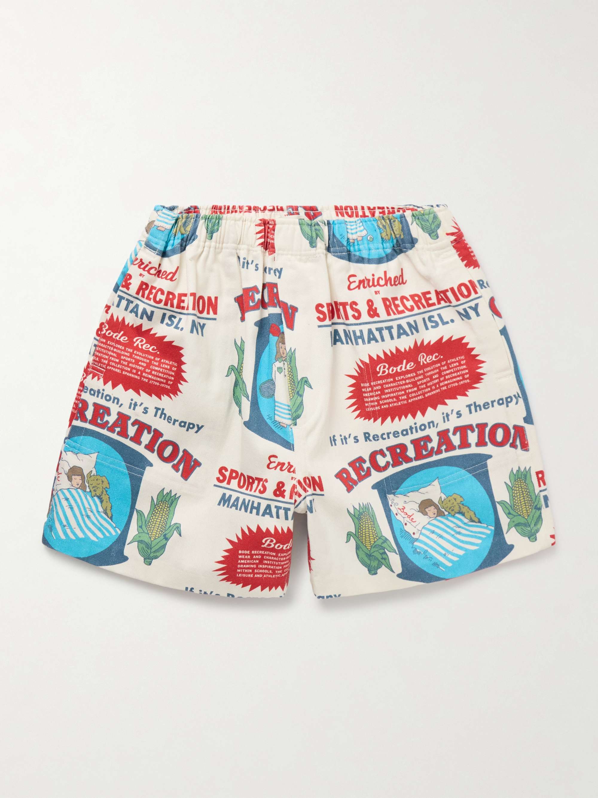Rec. Enrichment Straight-Leg Printed Cotton-Twill Shorts view