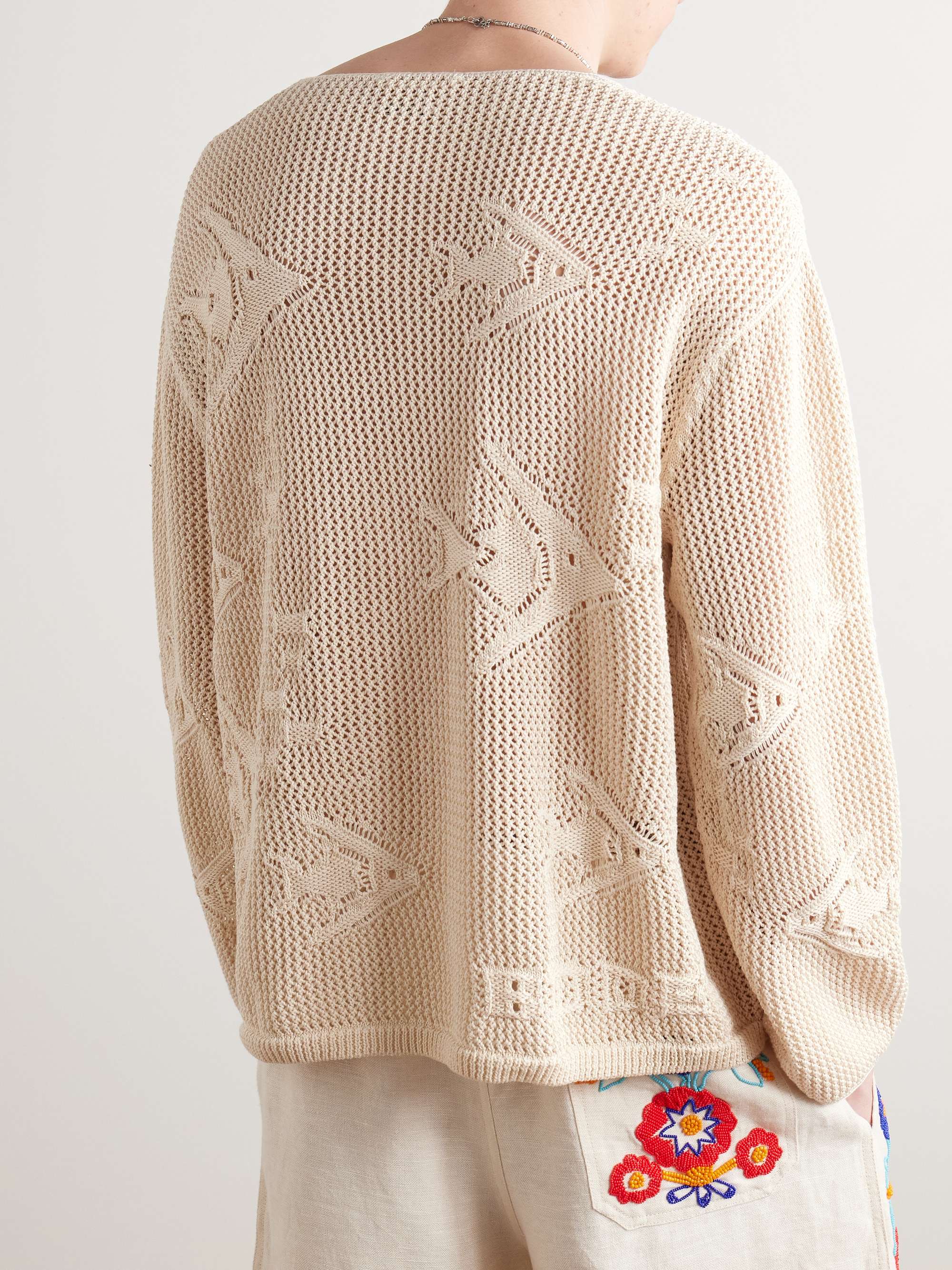 Angel Fish Open-Knit Cotton Sweater view