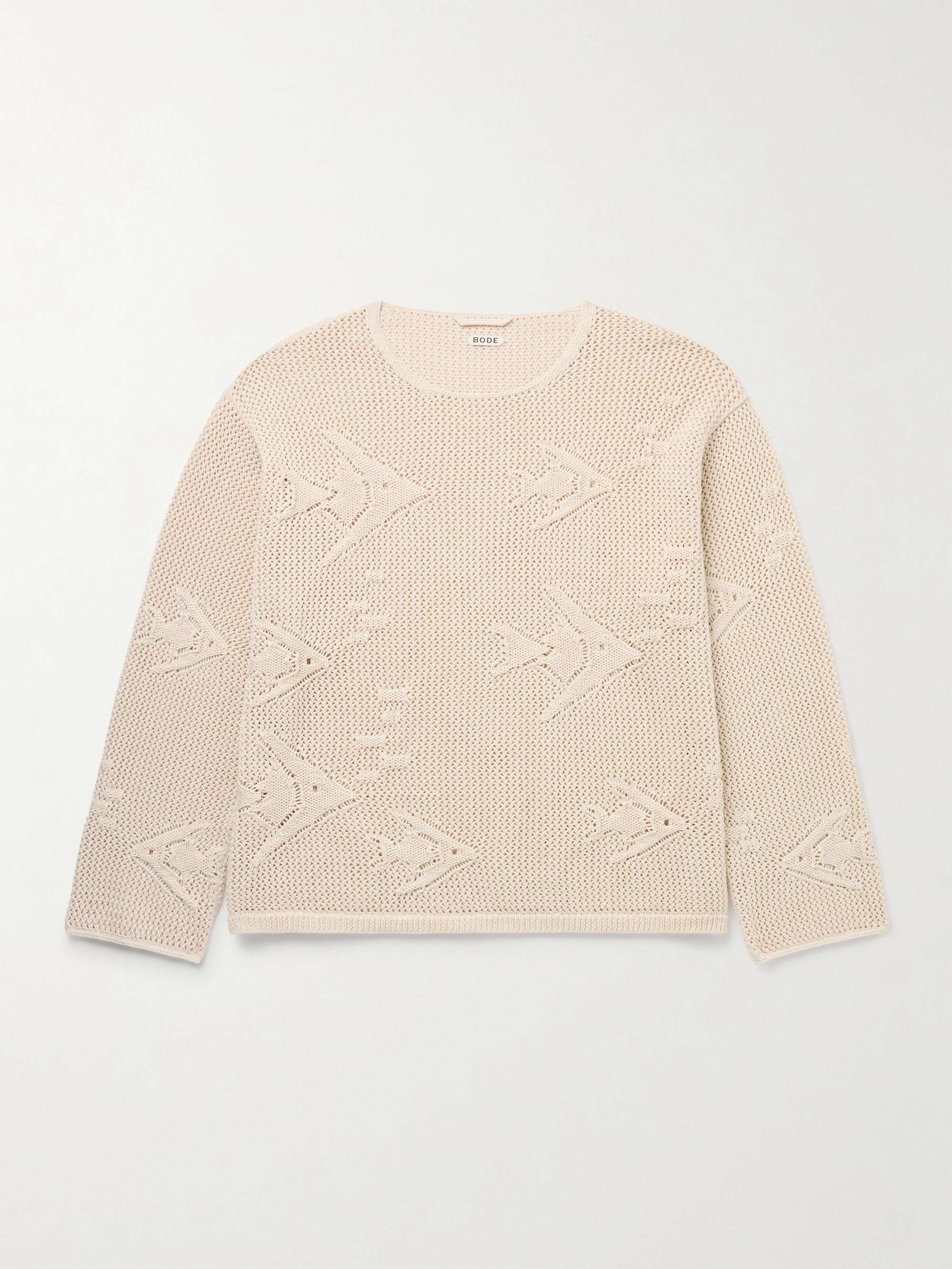 Angel Fish Open-Knit Cotton Sweater view