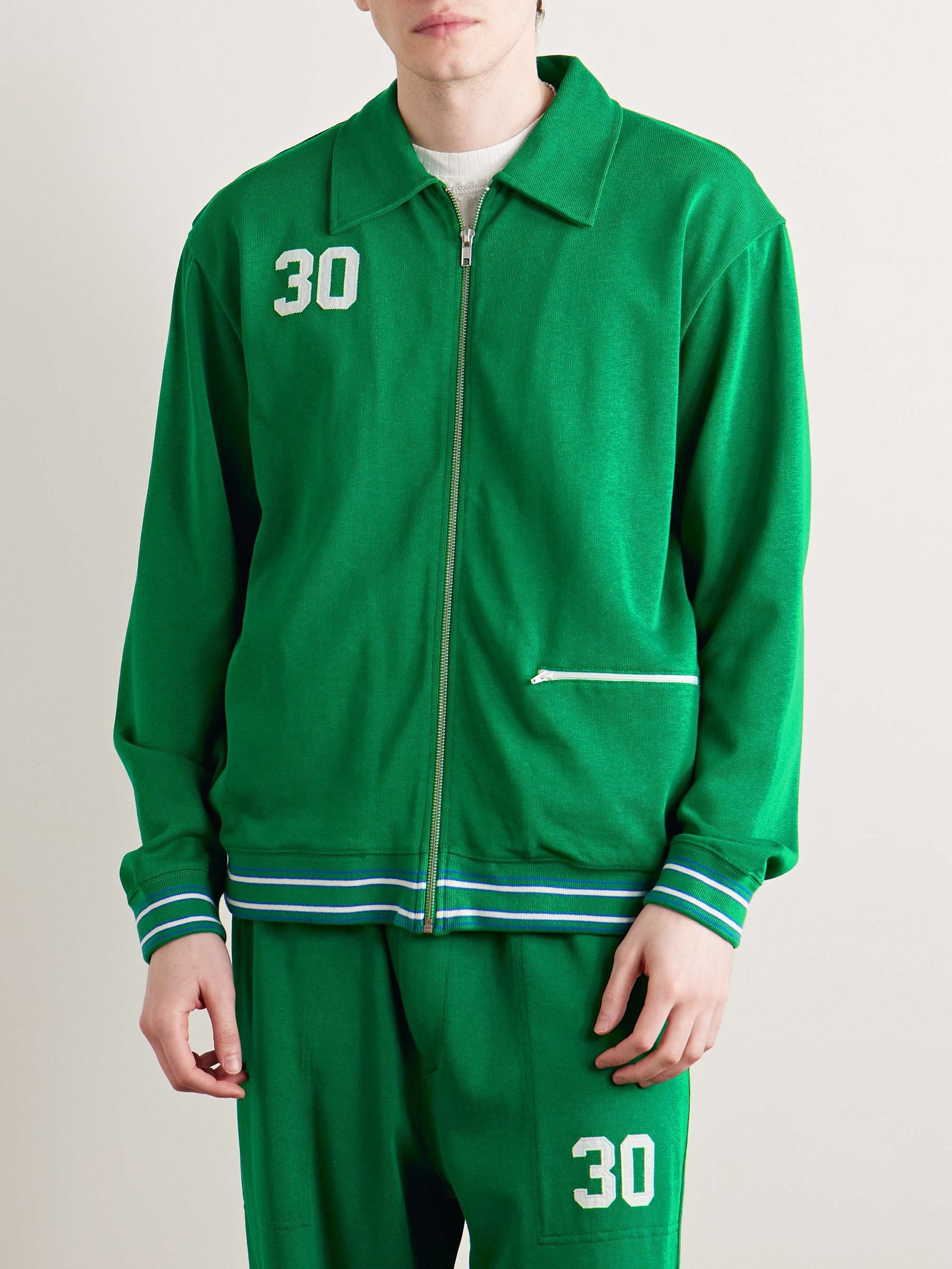 Rec. Sophomore Appliquéd Printed Cotton and Lyocell-Blend Track Jacket view