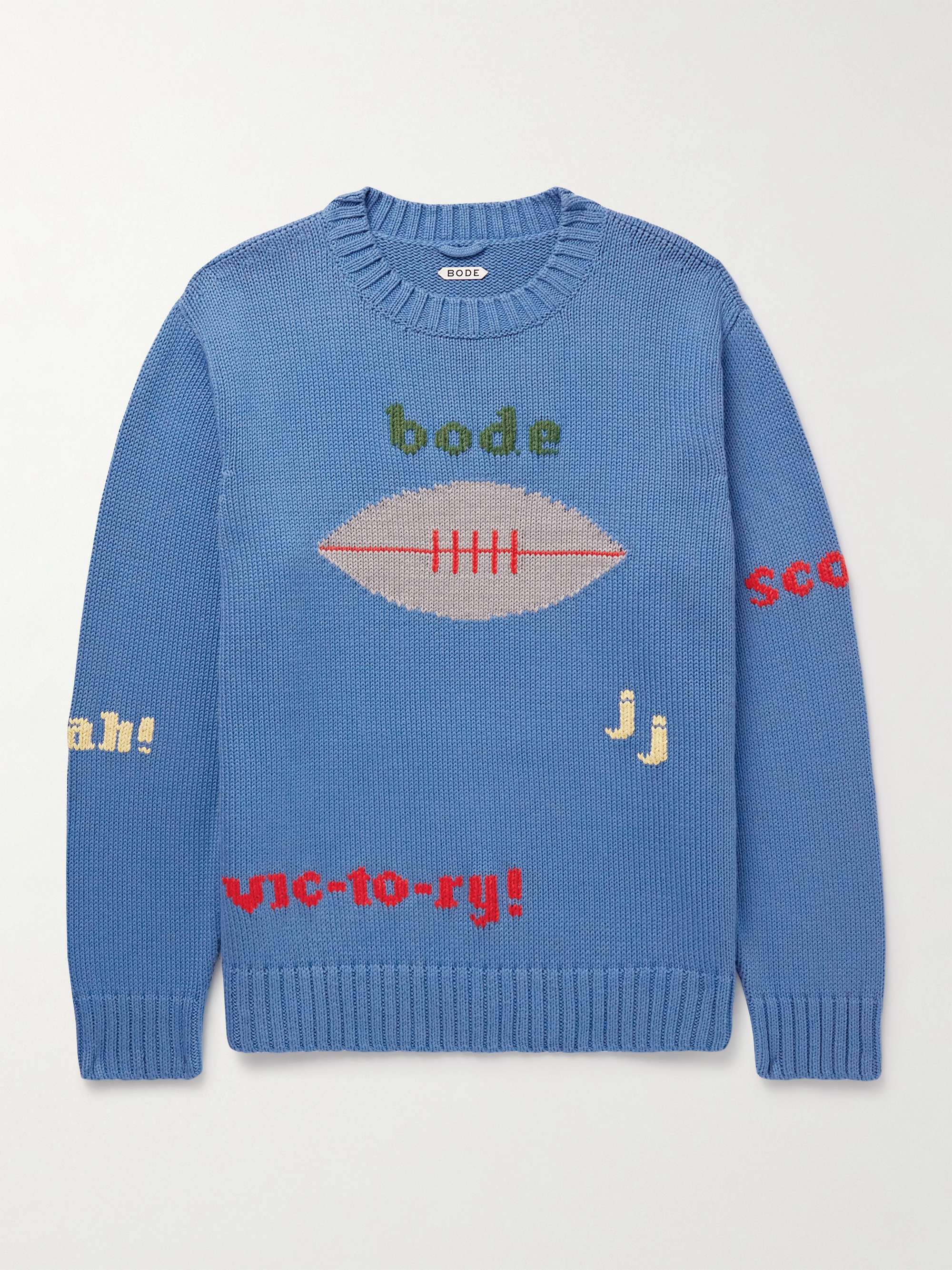 Spirit Intarsia-Knit Pima Cotton and Merino Wool-Blend Sweater view