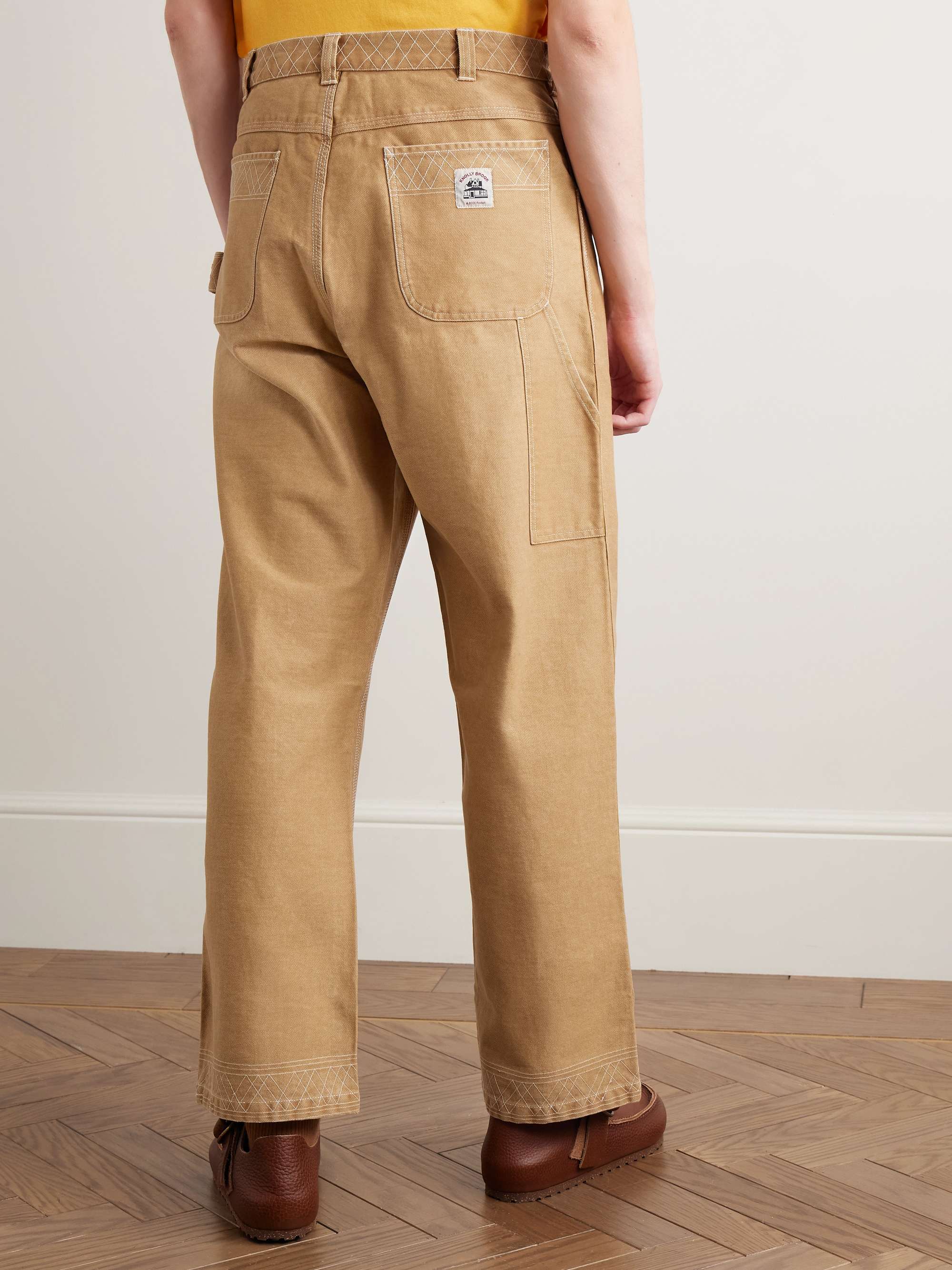 Knolly Brook Straight-Leg Embroidered Cotton-Canvas Trousers view