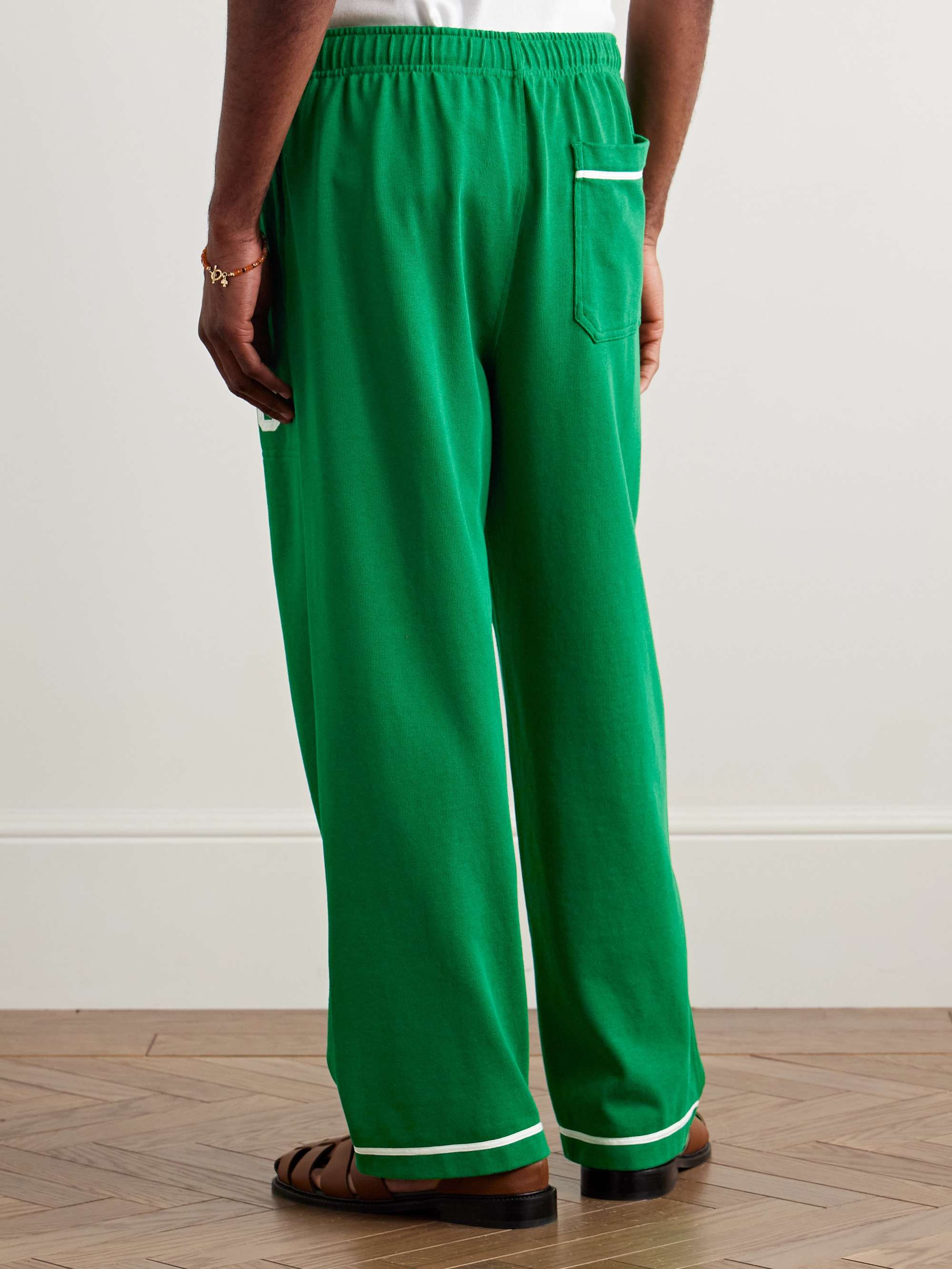 Sophomore Straight-Leg Appliquéd Cotton and Lyocell-Blend Jersey Sweatpants view