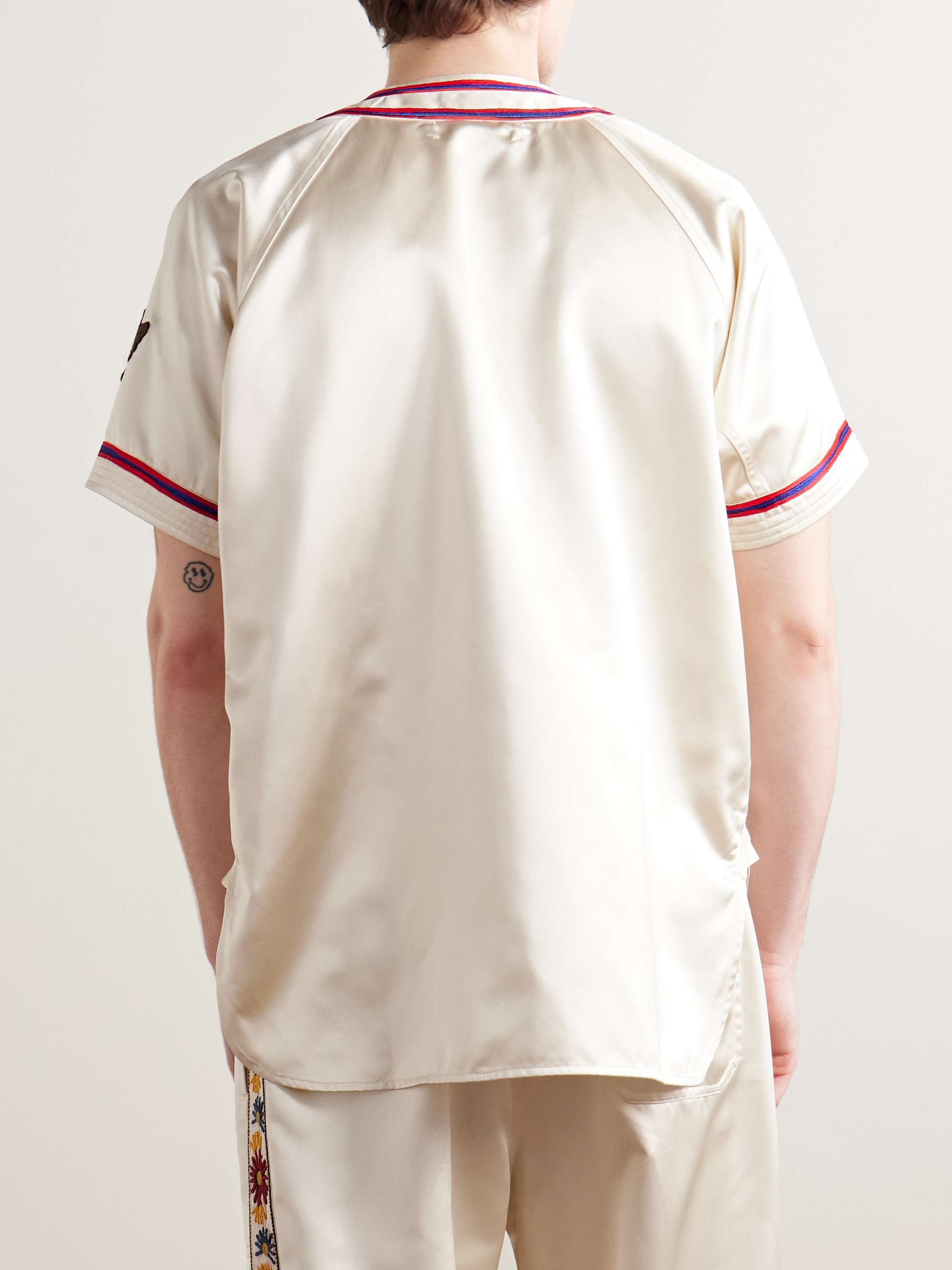 Redtail Appliquéd Embroidered Satin Shirt view