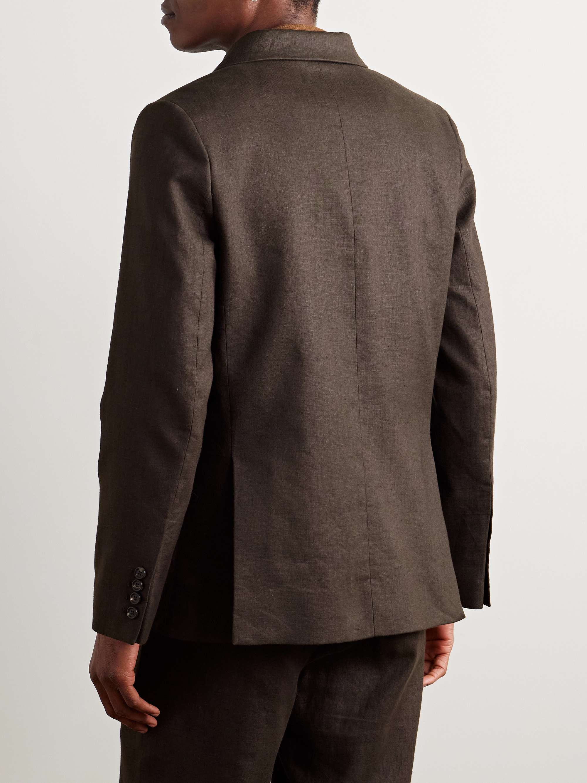 Double-Breasted Linen Suit Jacket view