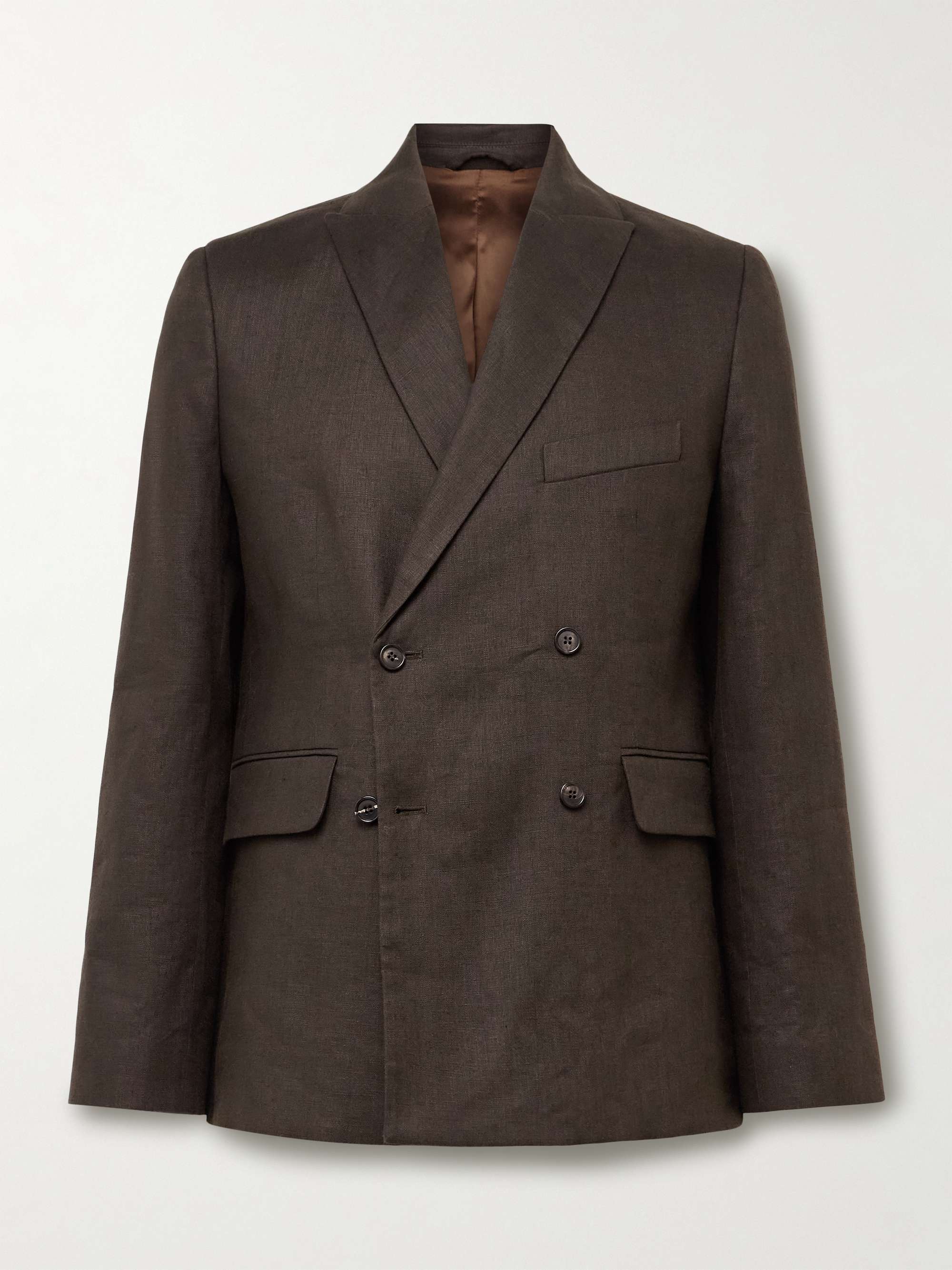 Double-Breasted Linen Suit Jacket view