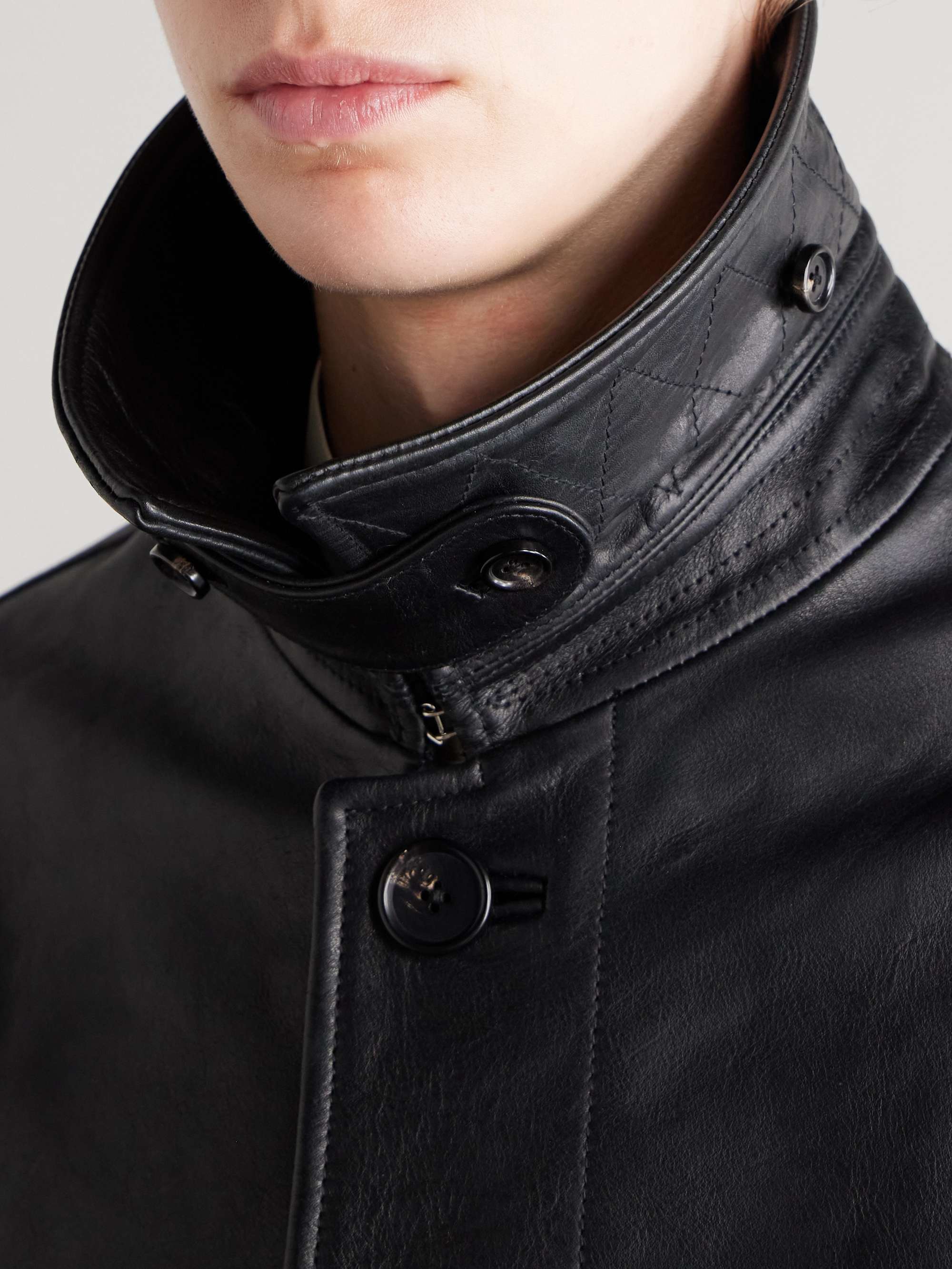 Continental Cropped Leather Jacket view