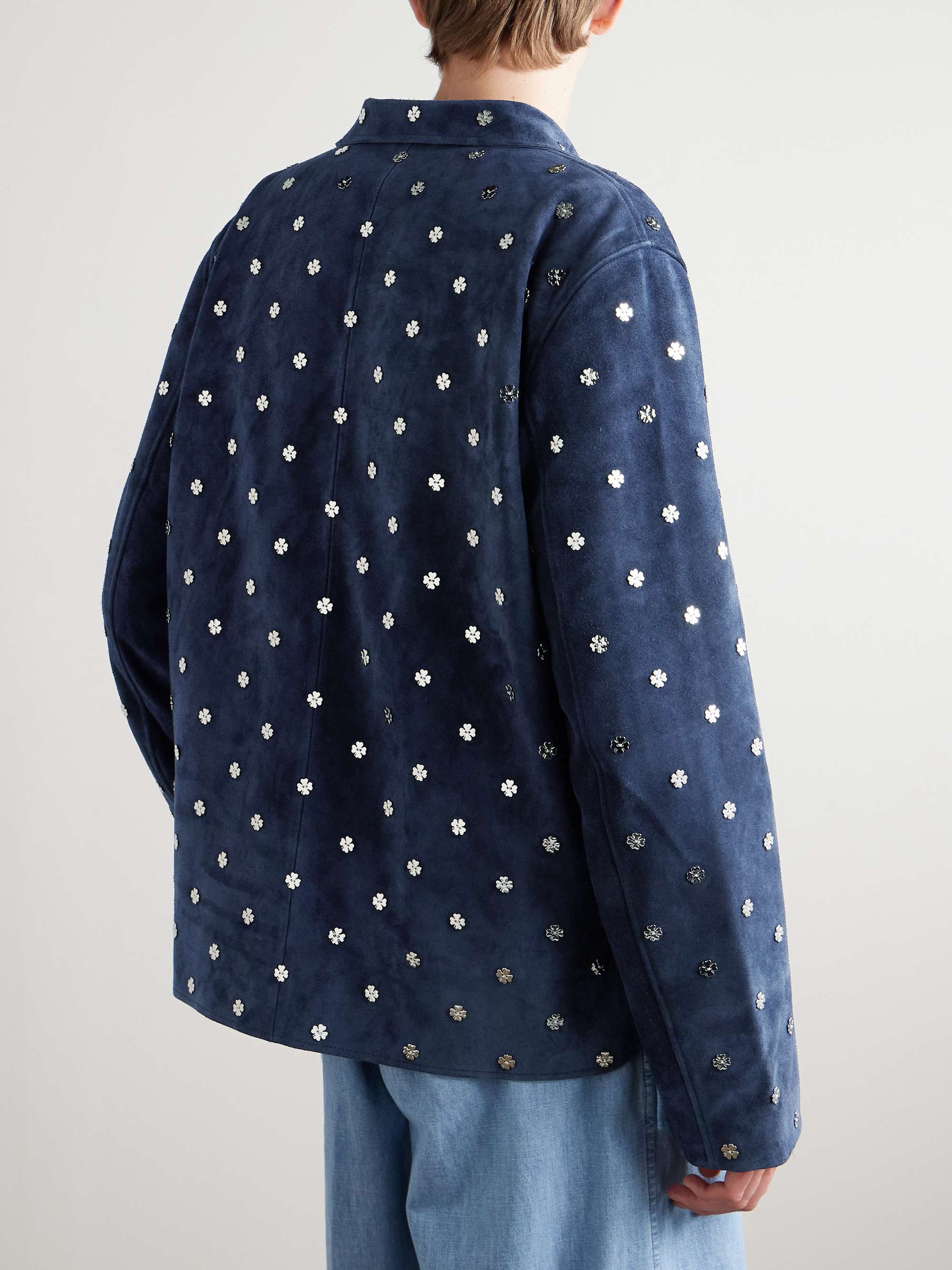 Clover Embellished Suede Overshirt view