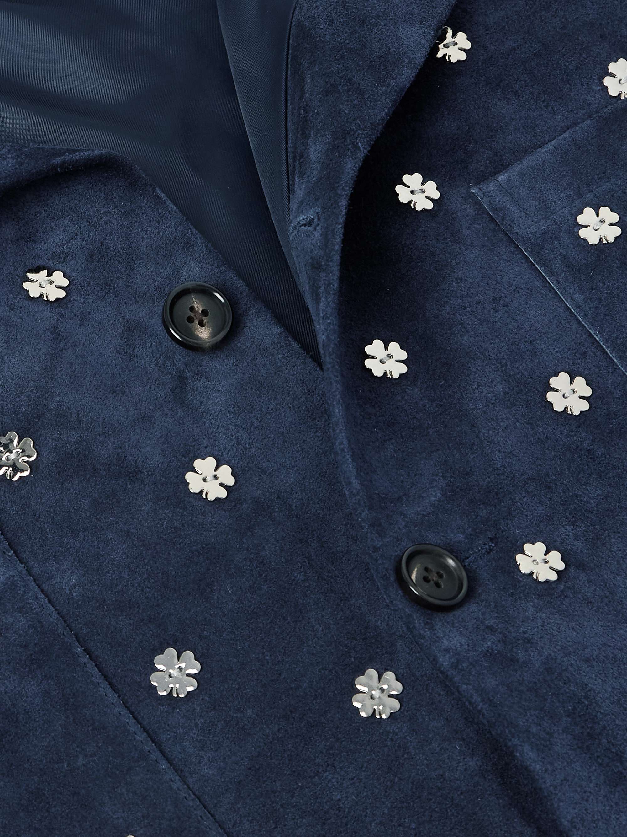Clover Embellished Suede Overshirt view
